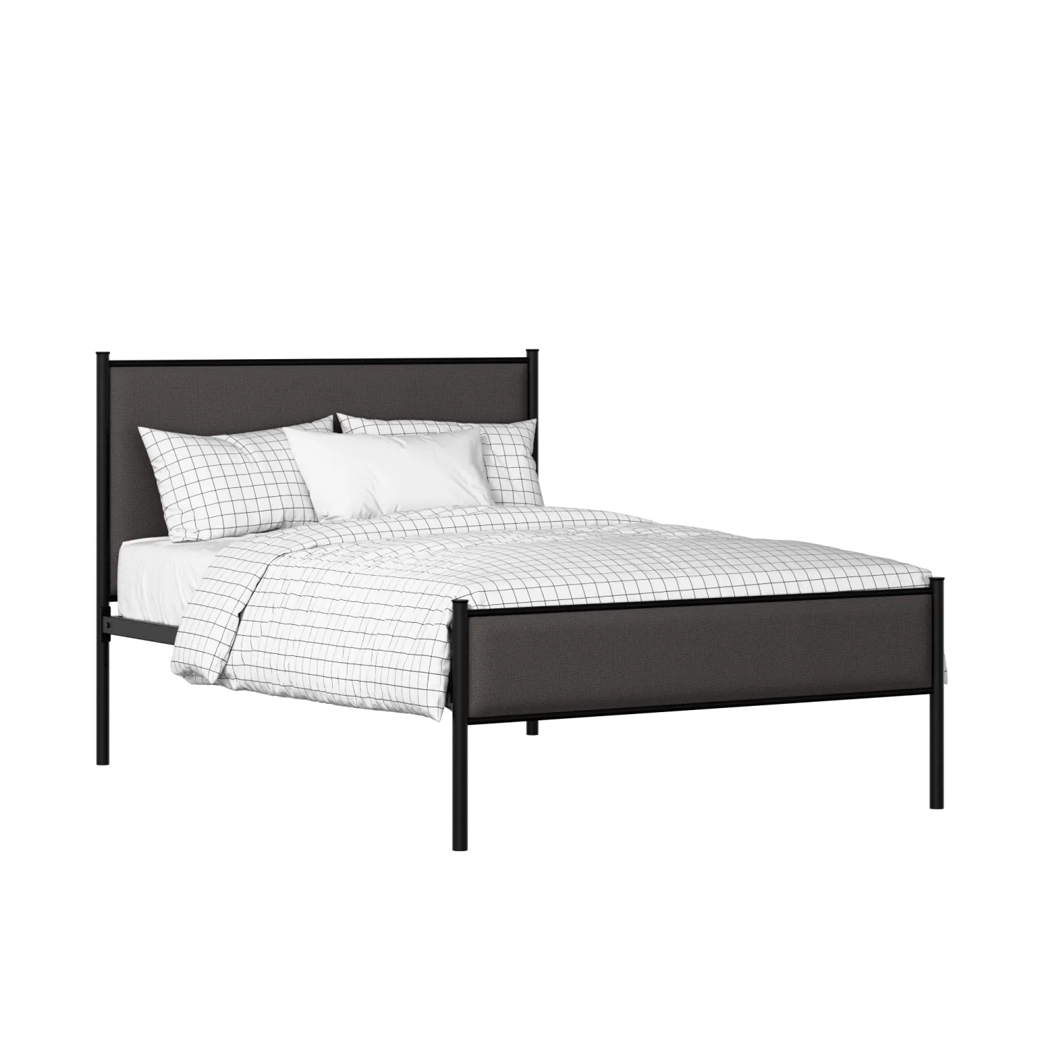 Brest Slim iron/metal upholstered bed in black with iron fabric