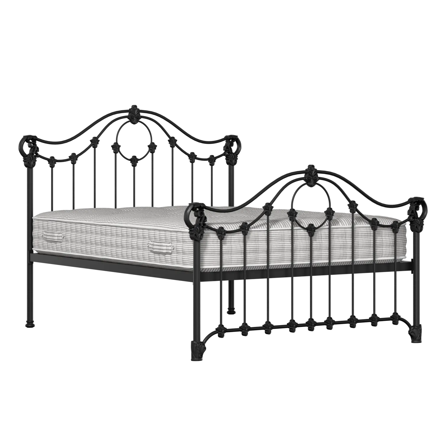Alva iron/metal bed in black with Juno mattress