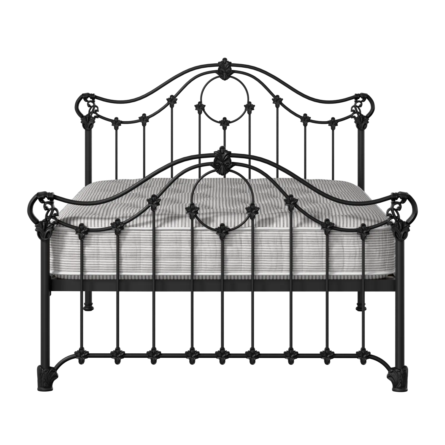 Alva iron/metal bed in black with Juno mattress