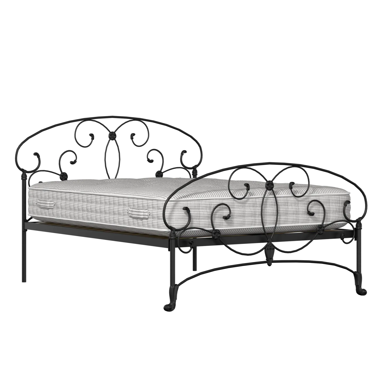 Arigna iron/metal bed in black with Juno mattress
