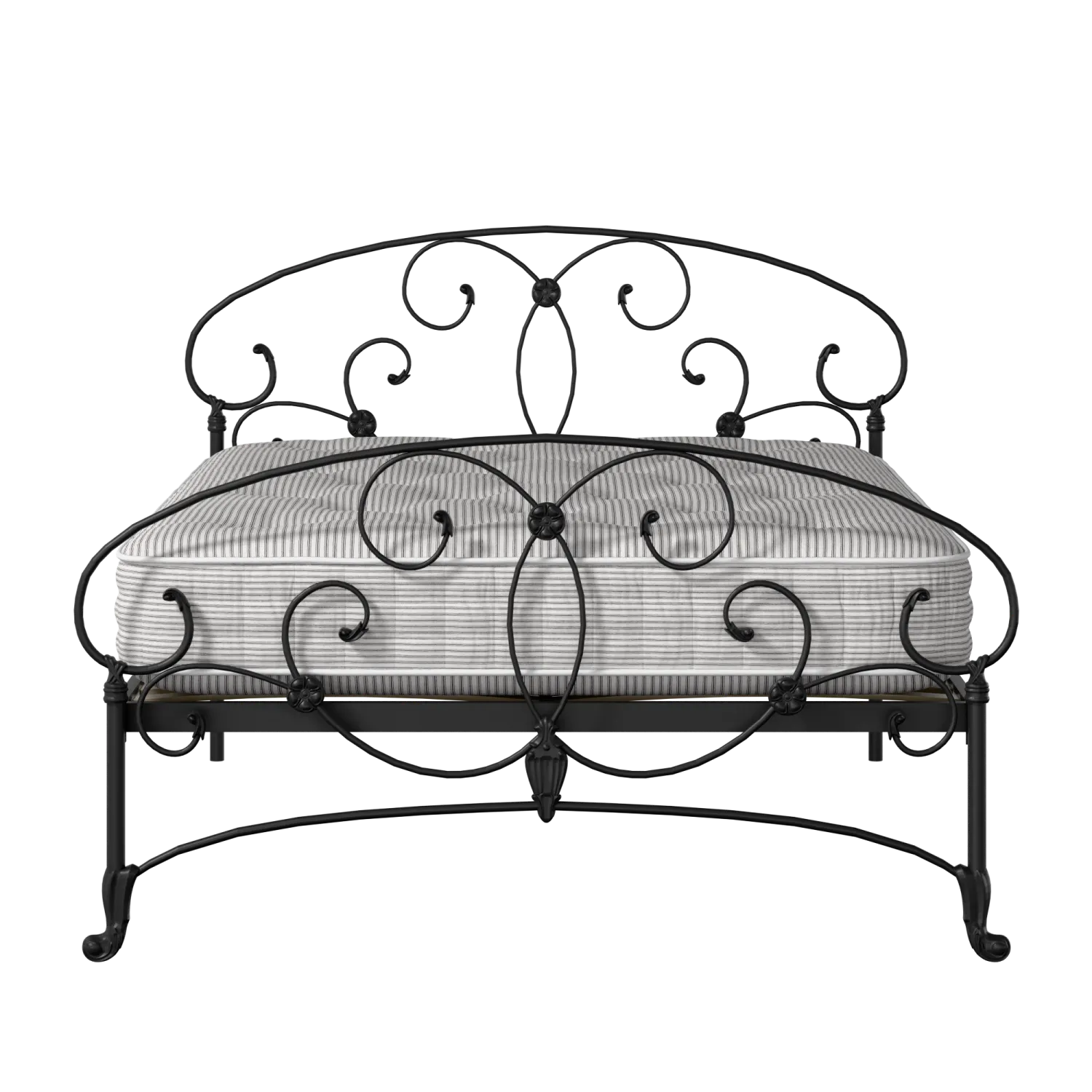 Arigna iron/metal bed in black with Juno mattress