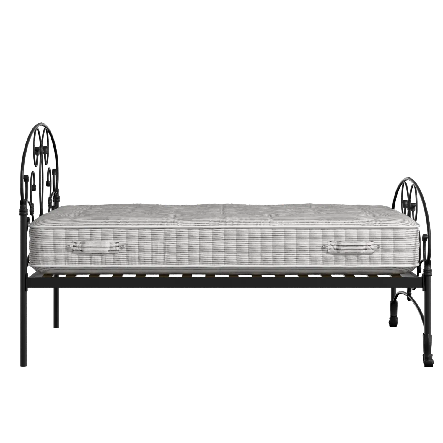 Arigna iron/metal bed in black with Juno mattress