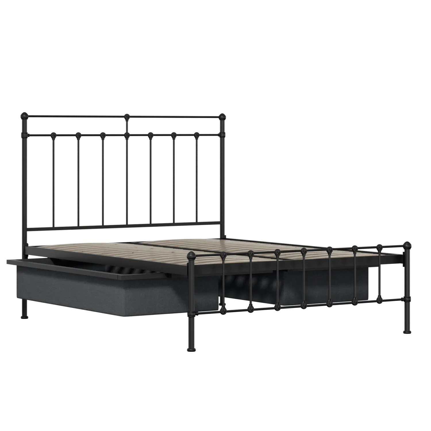 Ashley iron/metal bed in black with drawers