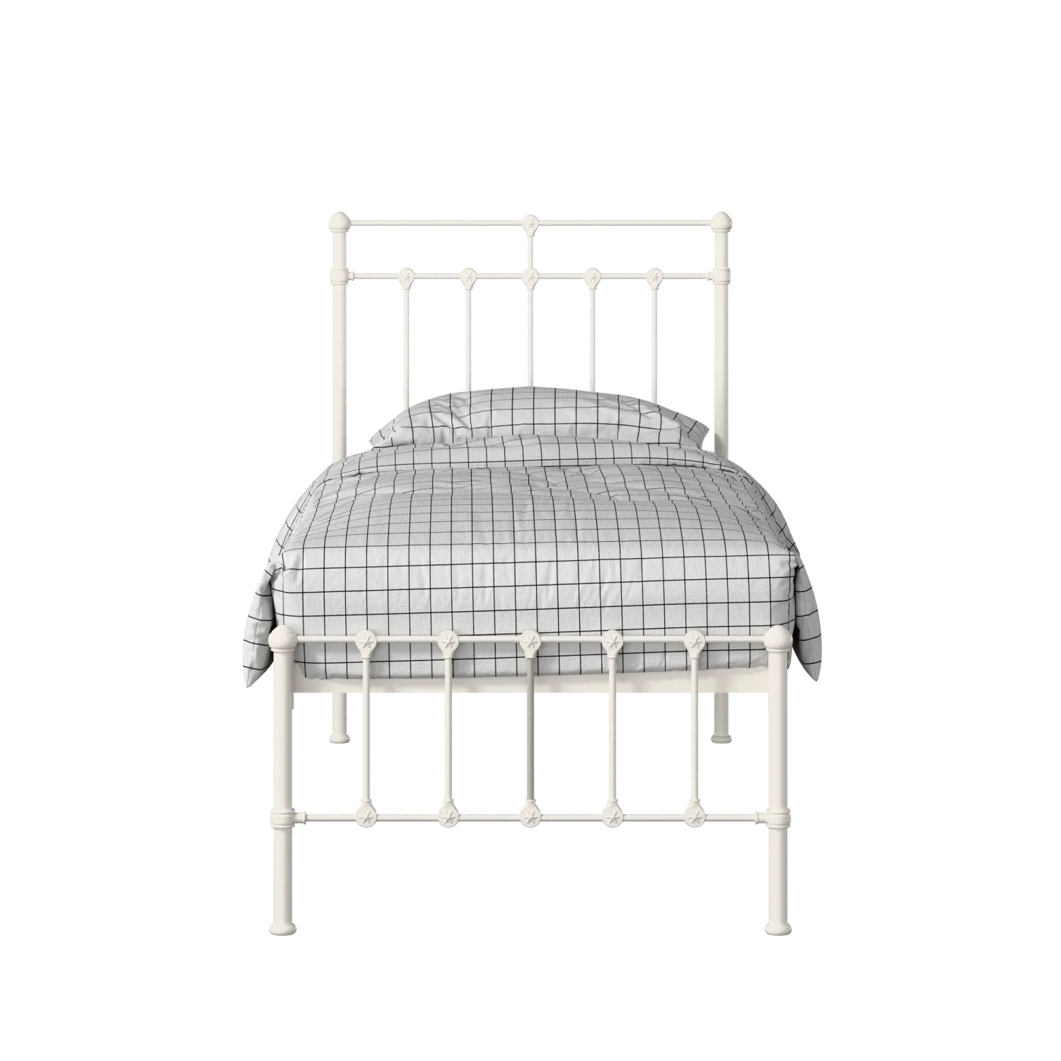 Ashley iron/metal single bed in ivory