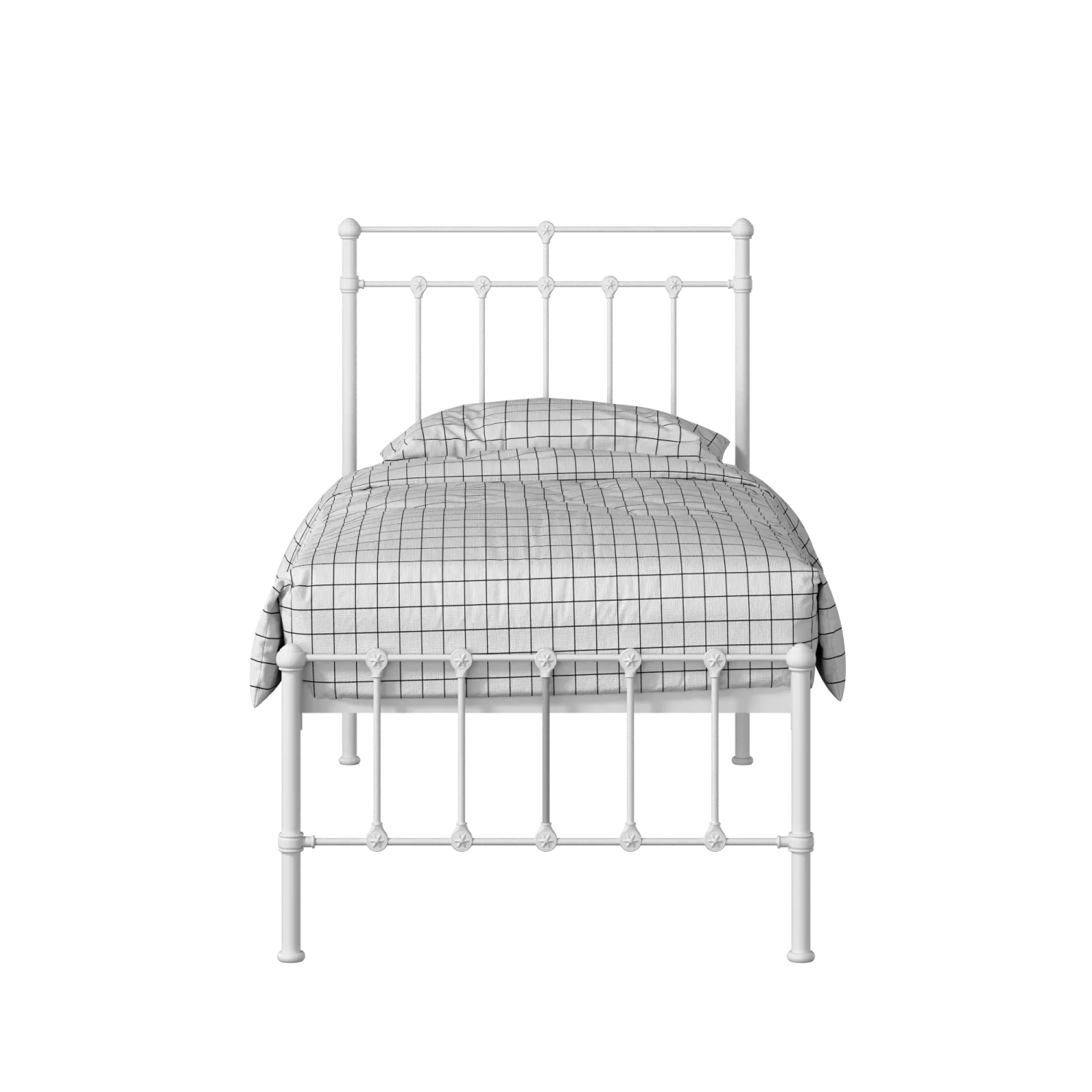 Ashley iron/metal single bed in white