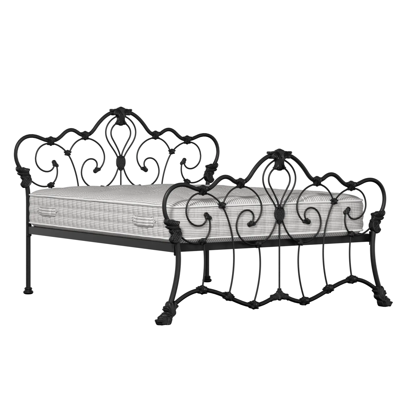 Athalone iron/metal bed in black with Juno mattress