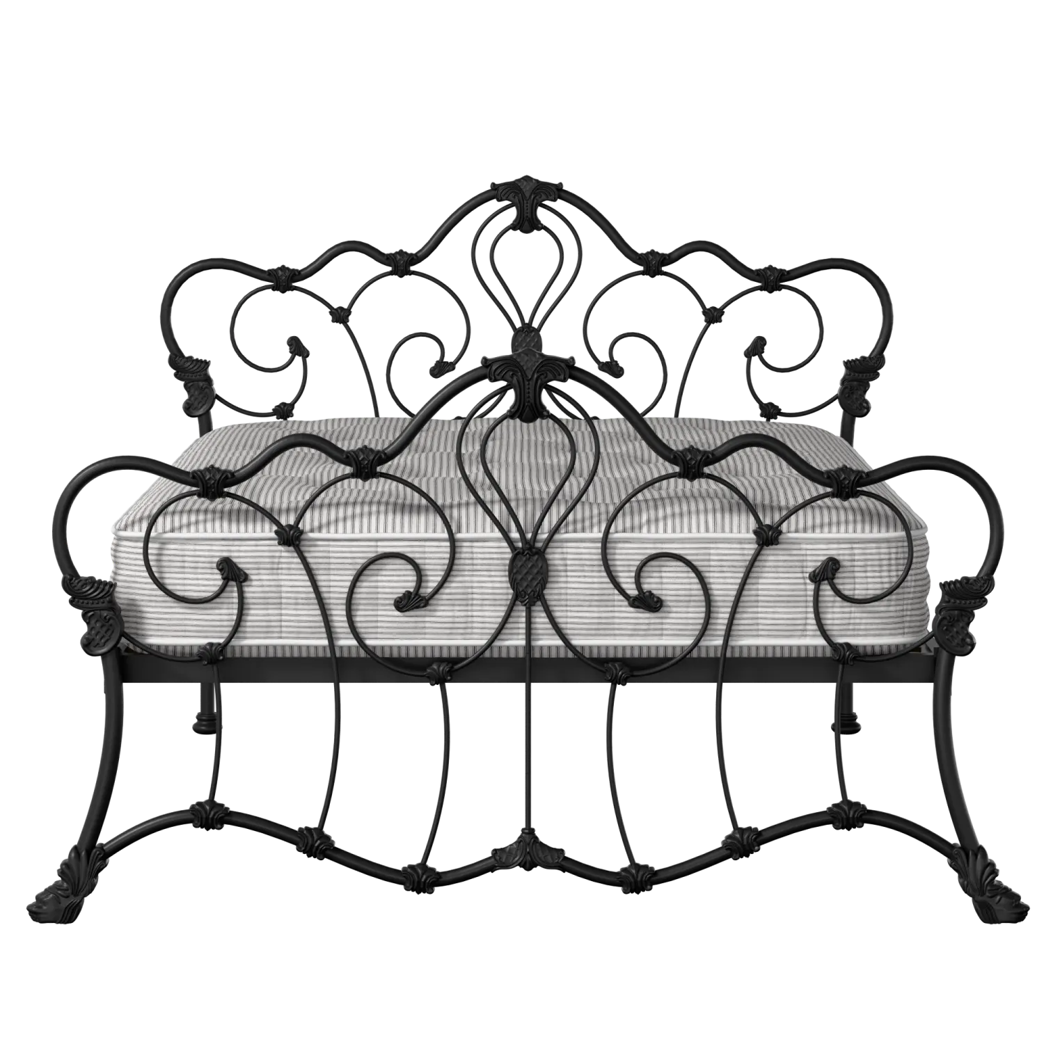Athalone iron/metal bed in black with Juno mattress