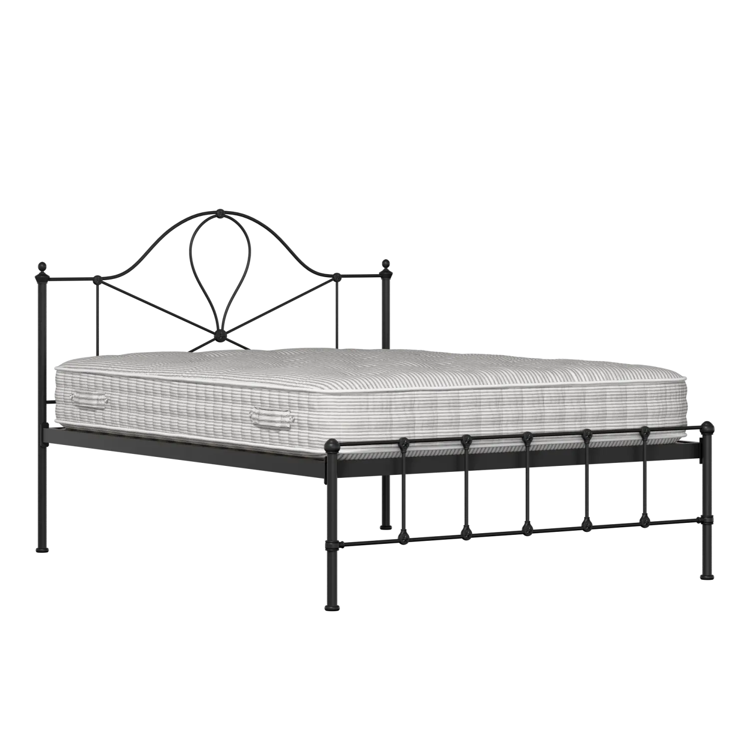 Athena iron/metal bed in black with Juno mattress