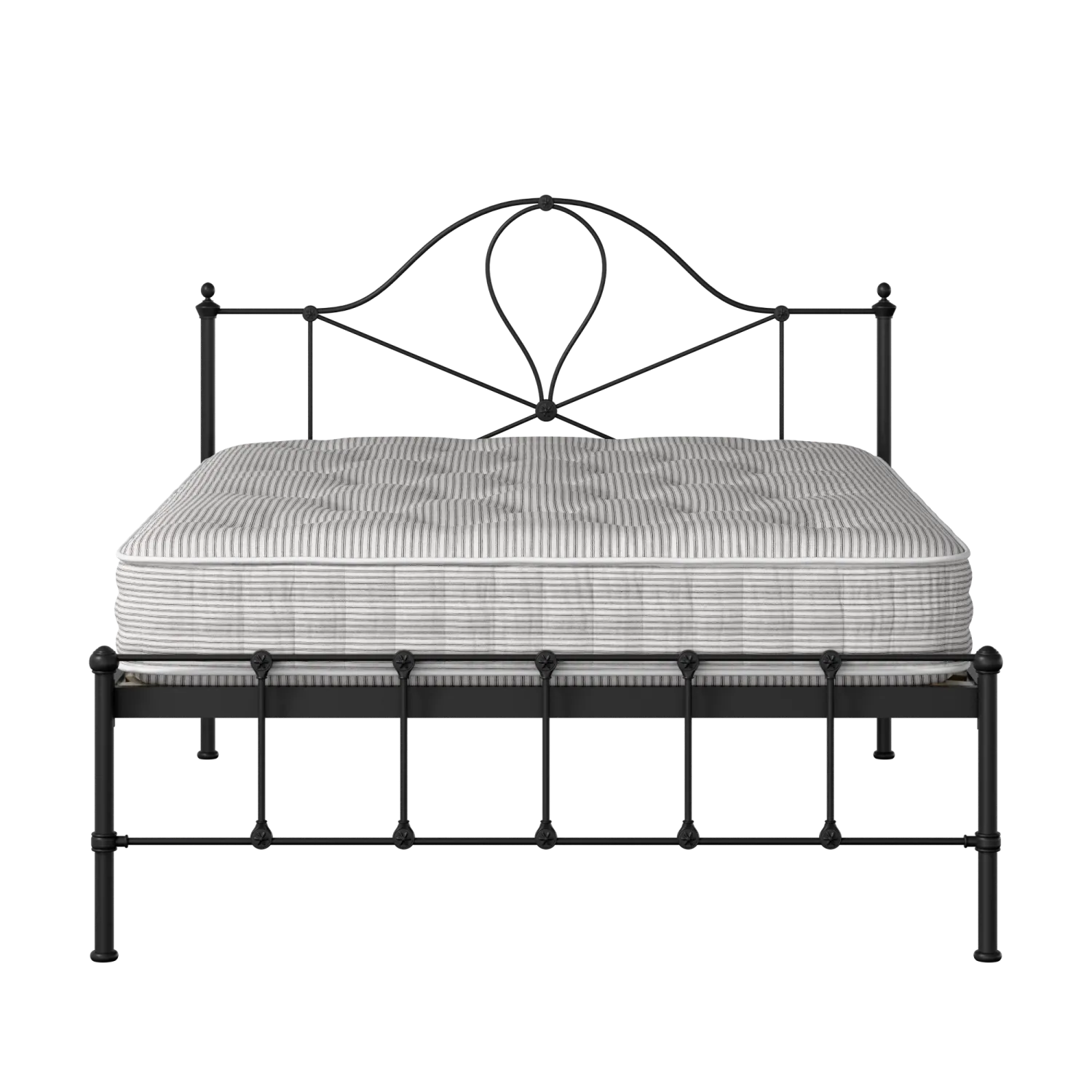 Athena iron/metal bed in black with Juno mattress