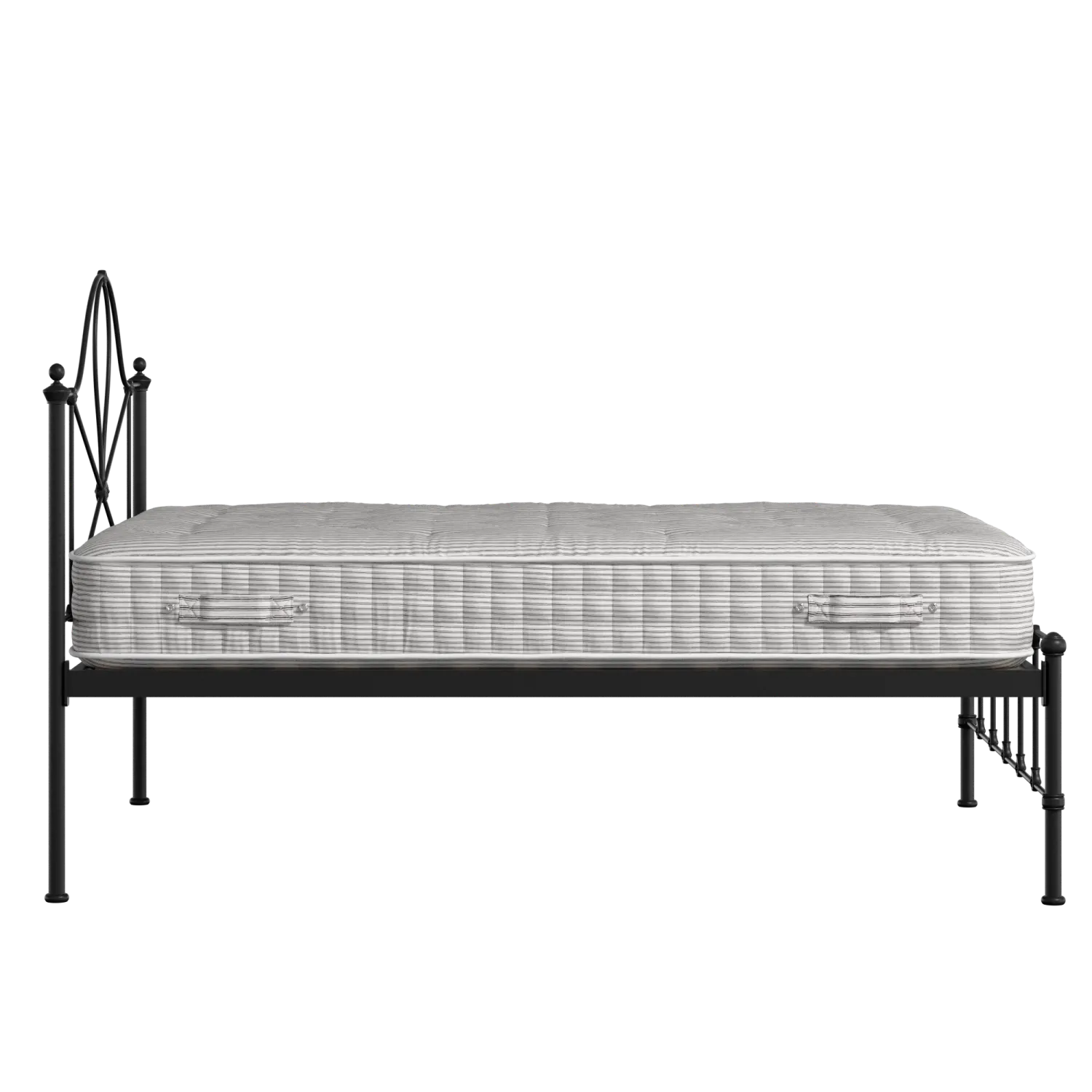 Athena iron/metal bed in black with Juno mattress