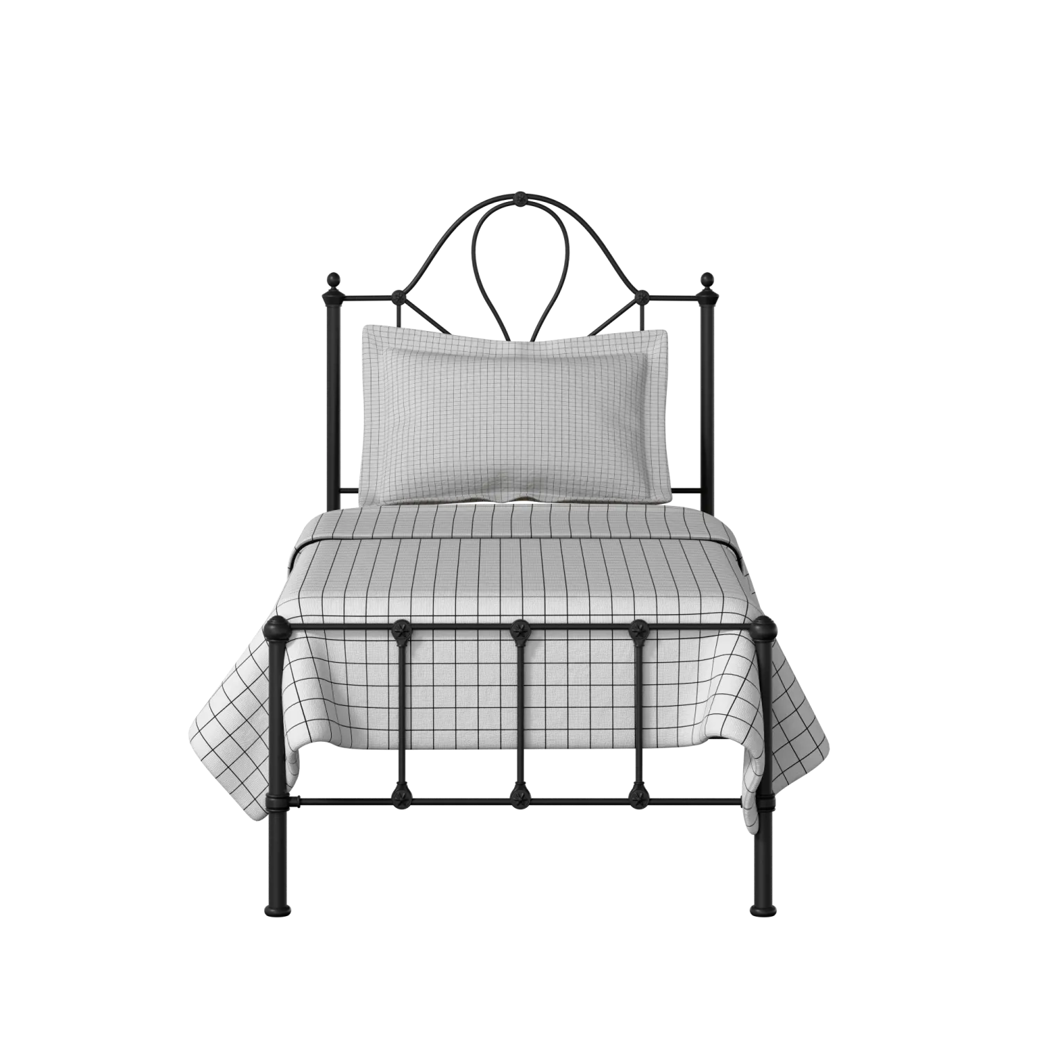 Athena iron/metal single bed in black