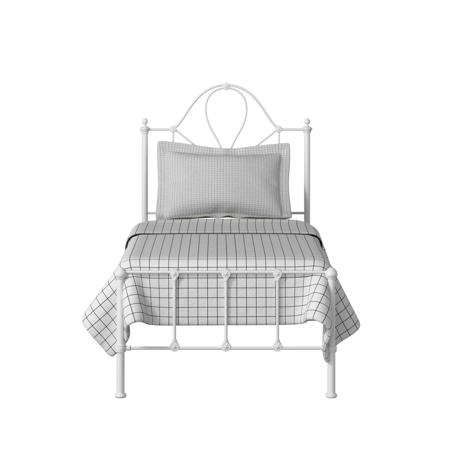 Athena iron/metal single bed in white
