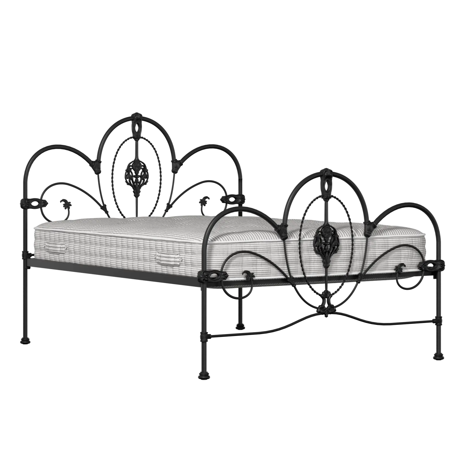 Ballina iron/metal bed in black with Juno mattress