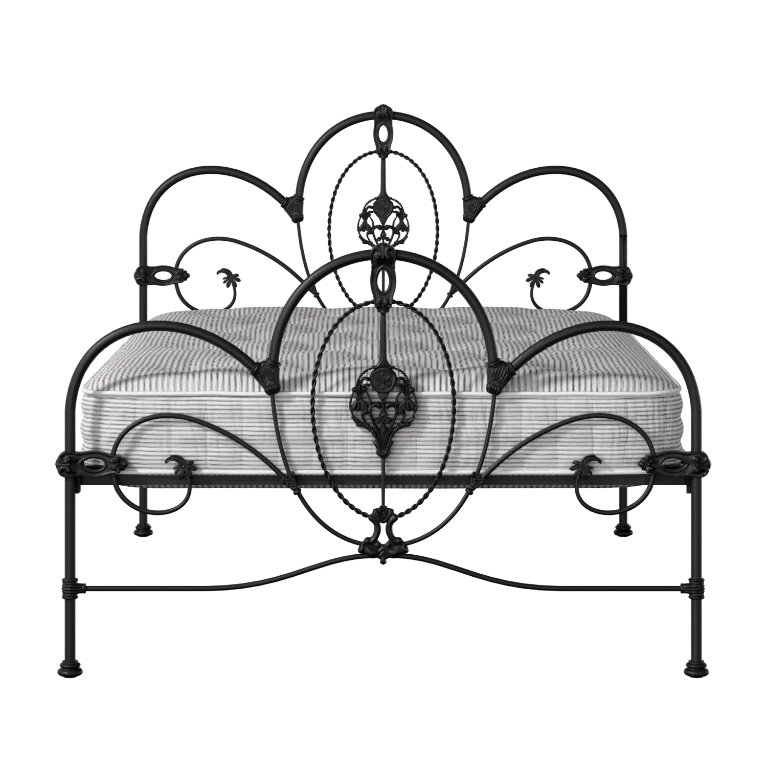 Ballina iron/metal bed in black with Juno mattress