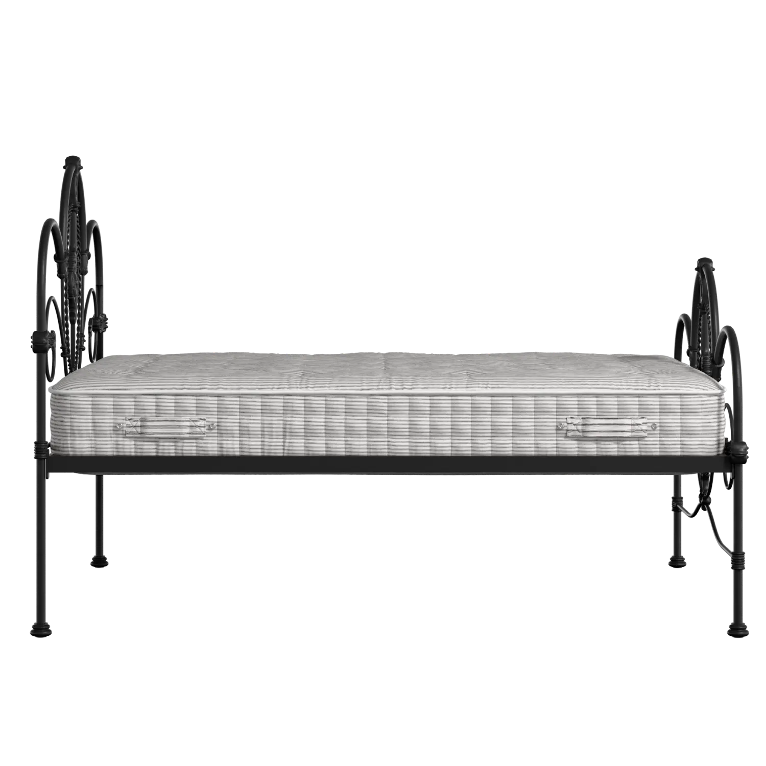 Ballina iron/metal bed in black with Juno mattress