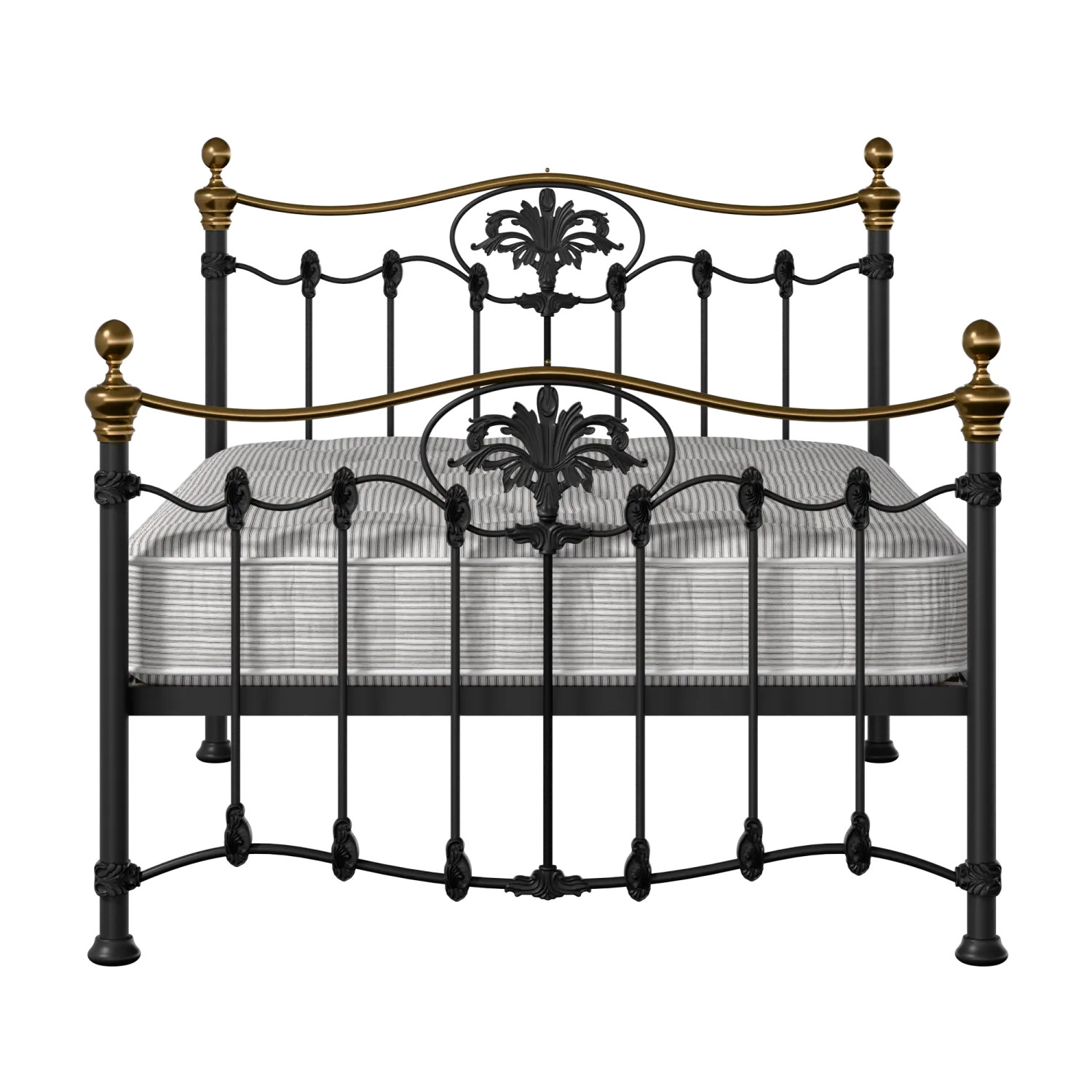 Camolin iron/metal bed in black with Juno mattress