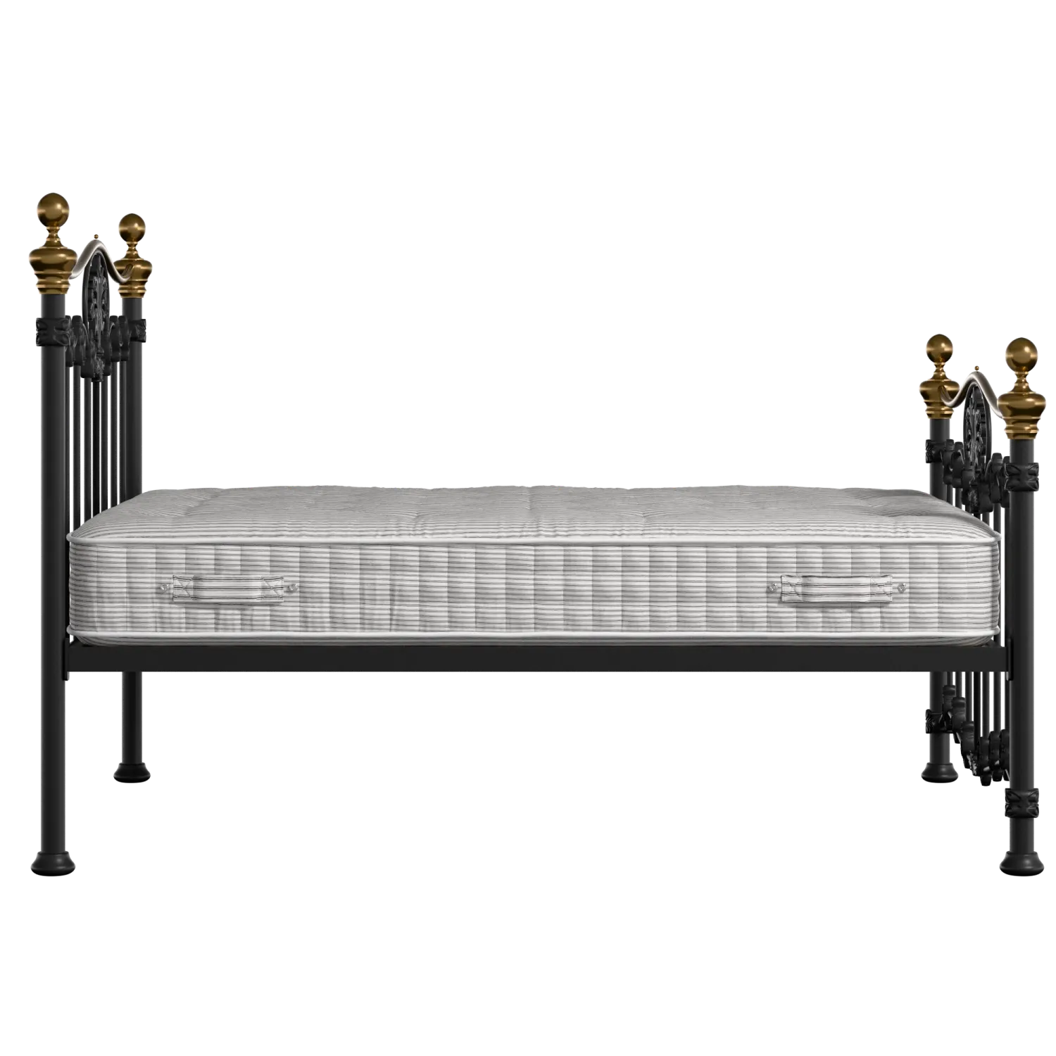 Camolin iron/metal bed in black with Juno mattress