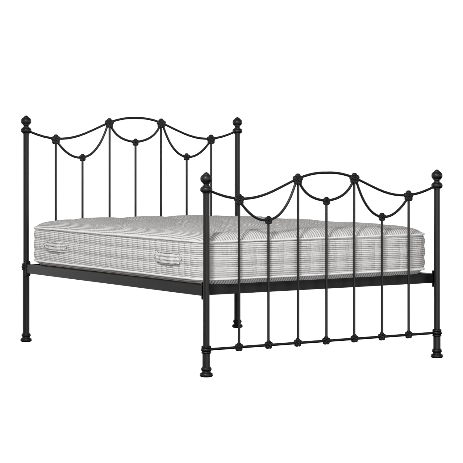 Carie ijzeren bed in zwart met matras