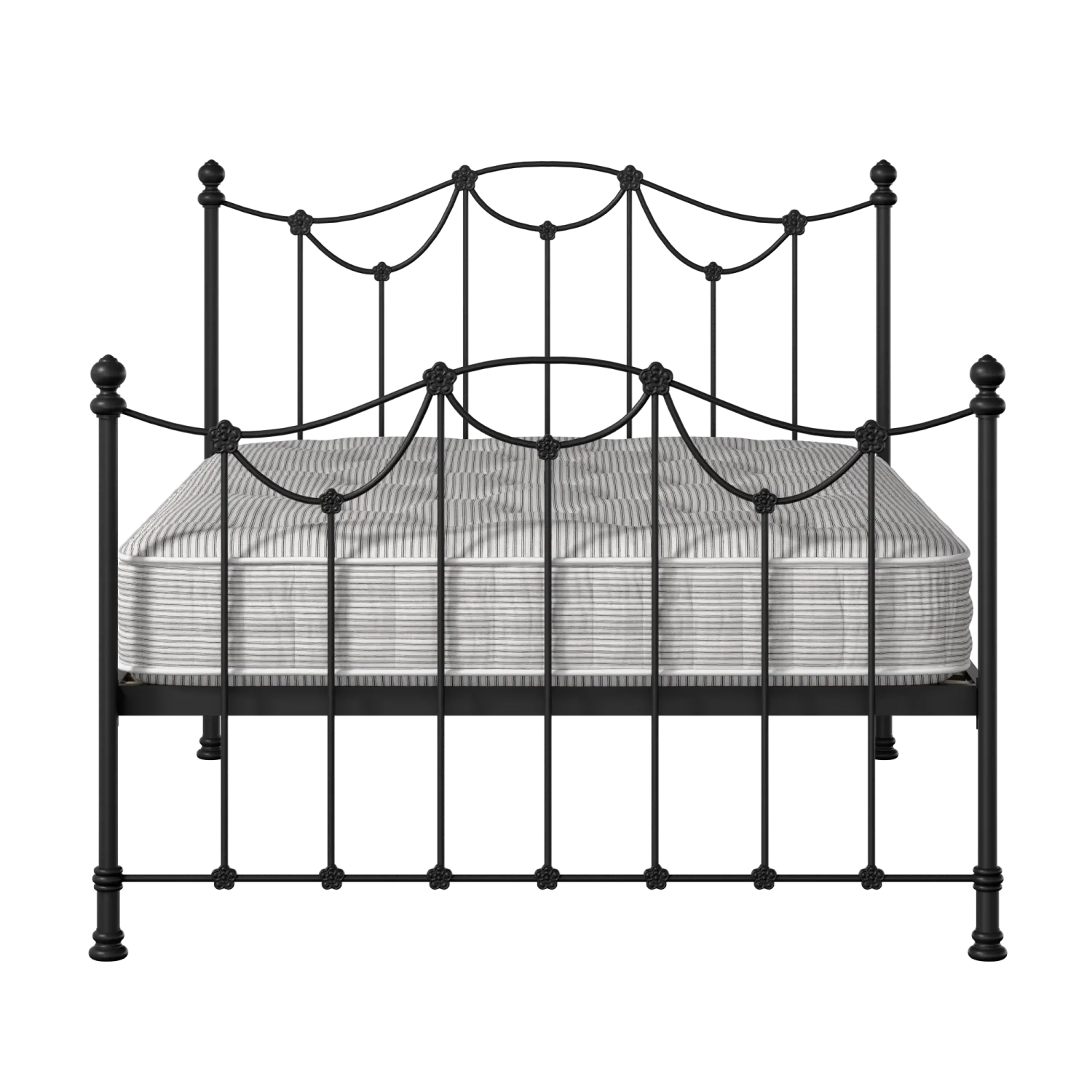 Carie ijzeren bed in zwart met matras