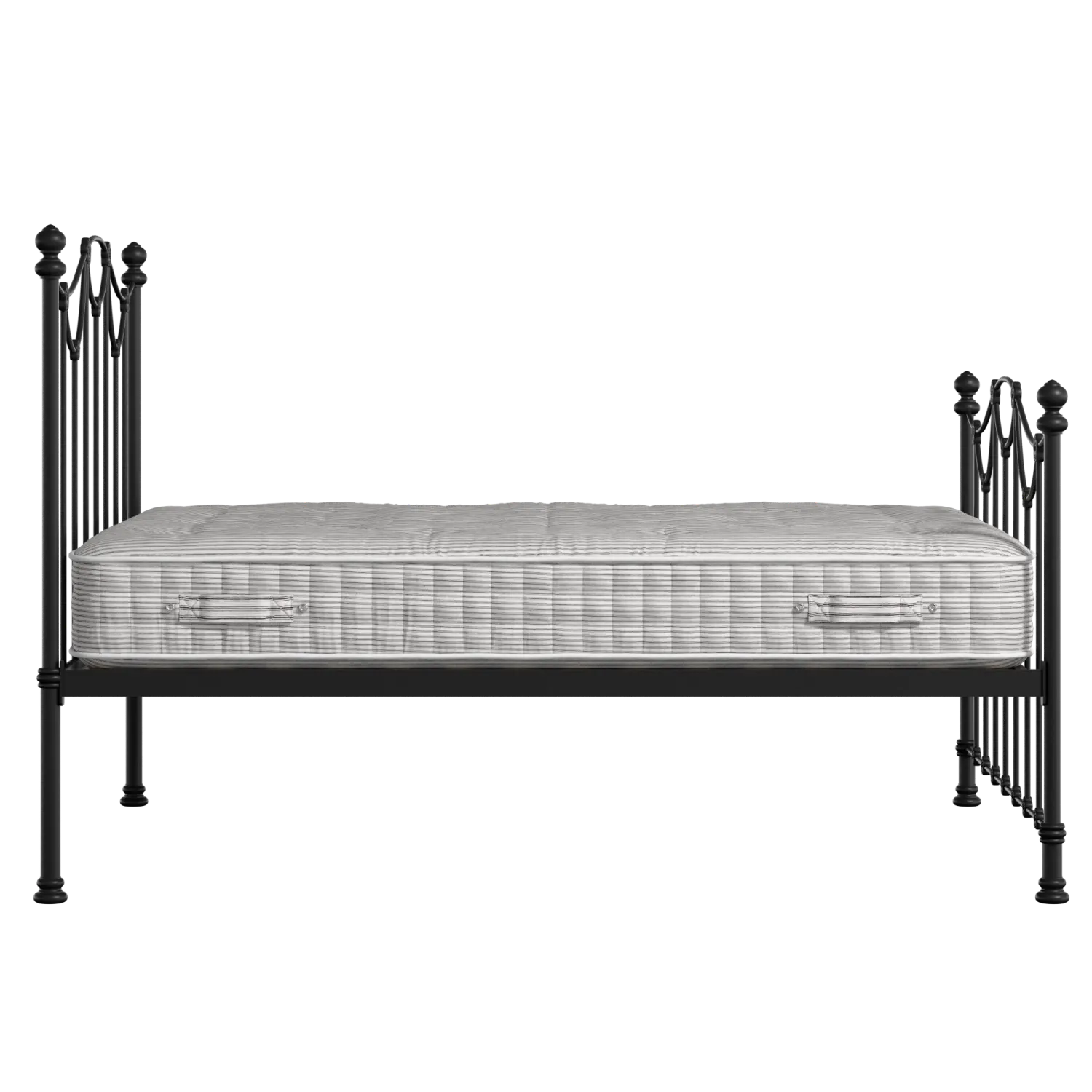 Carie ijzeren bed in zwart met matras