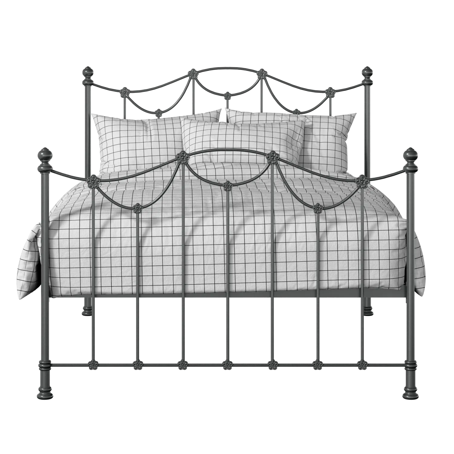 Carie iron/metal bed in pewter
