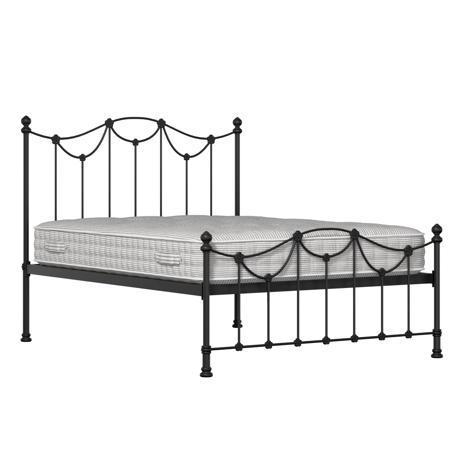Carie Low Footend metallbett in schwarz mit Juno matratze