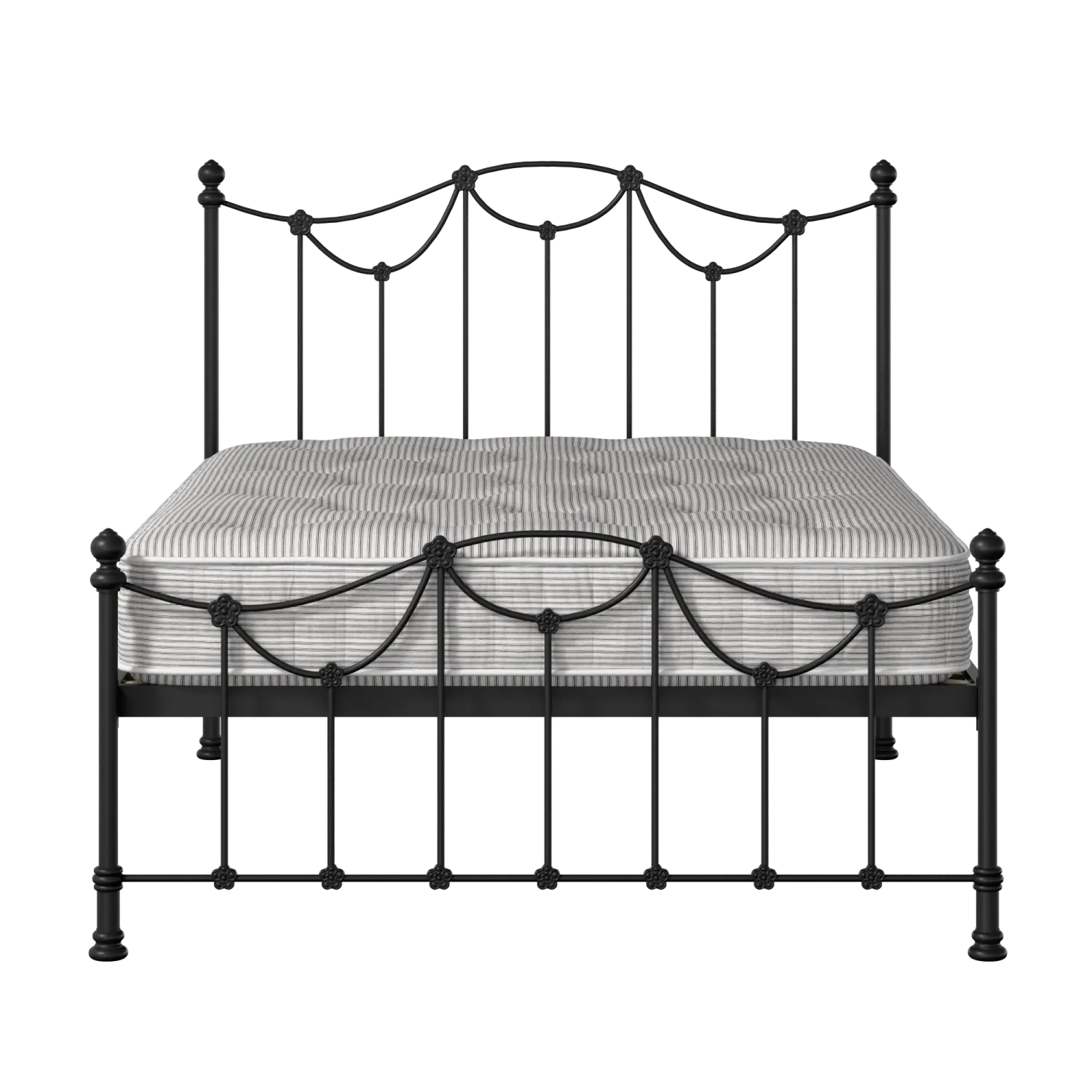 Carie Low Footend metallbett in schwarz mit Juno matratze