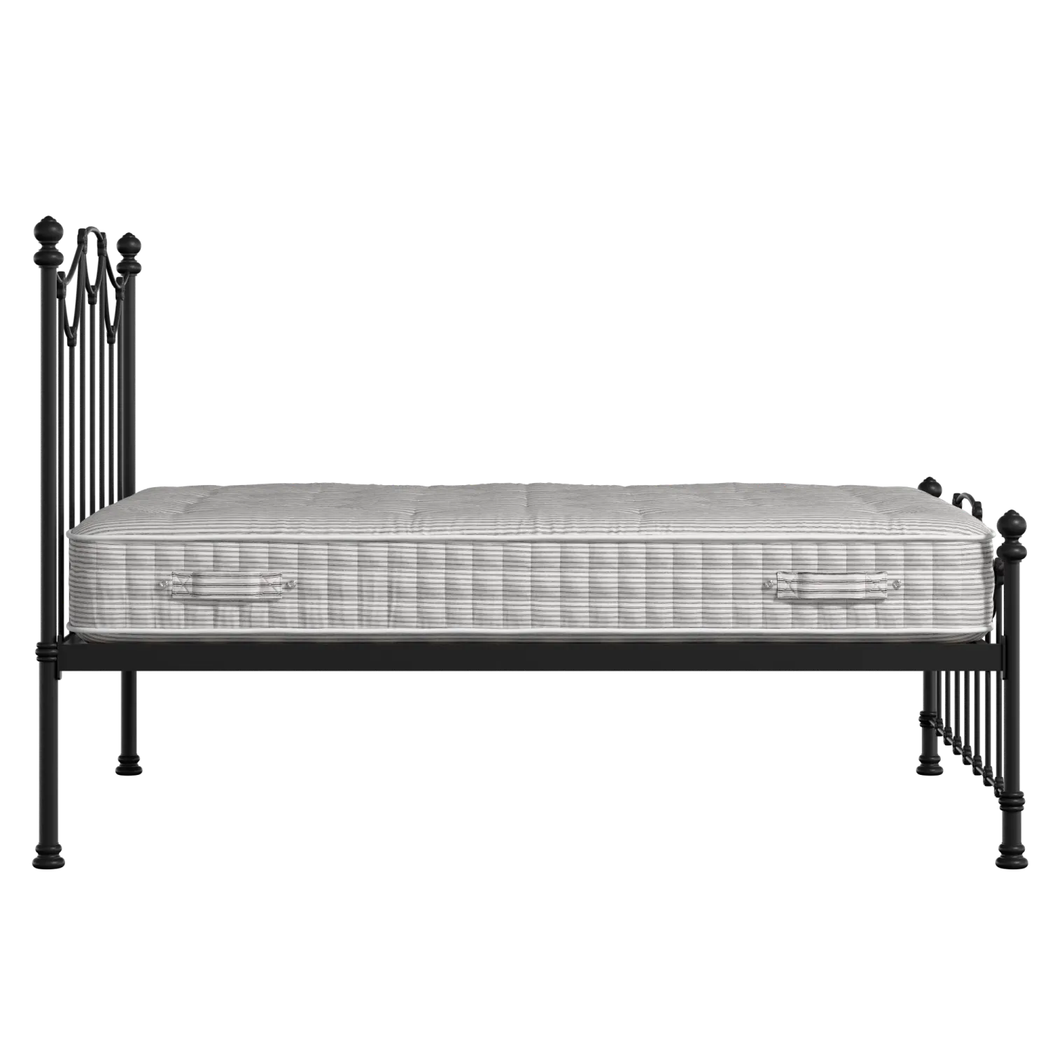 Carie Low Footend metallbett in schwarz mit Juno matratze
