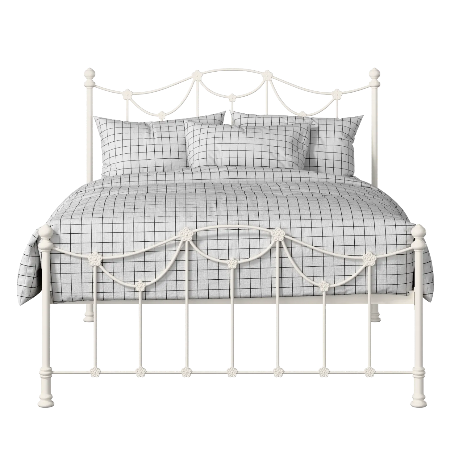 Carie Low Footend Metallbett in Elfenbein