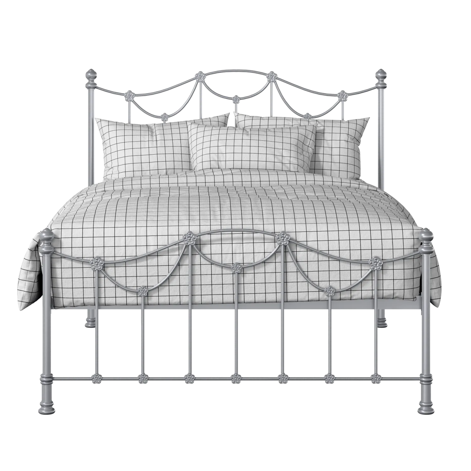 Carie Low Footend iron/metal bed in silver