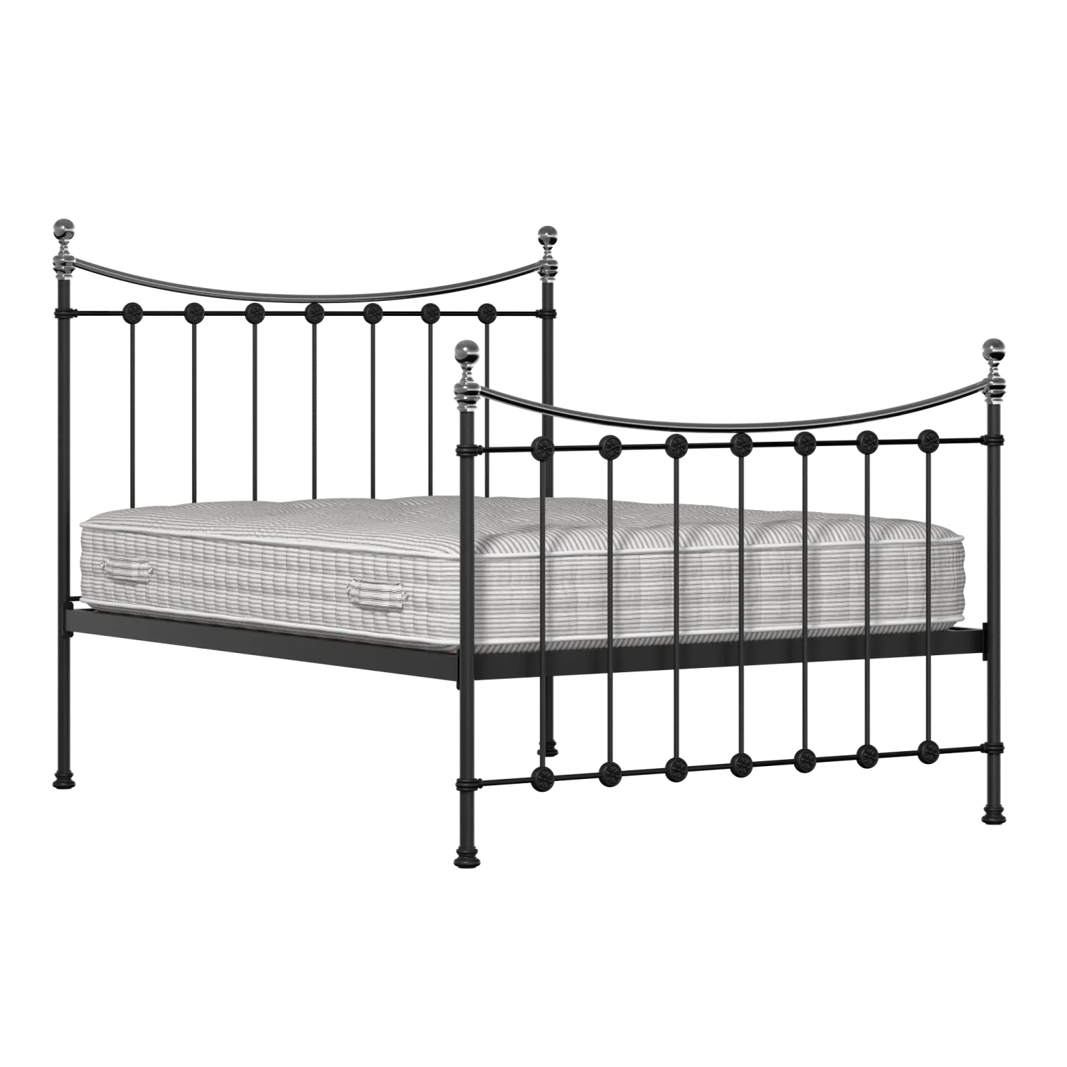 Carrick Chromo iron/metal bed in black with Juno mattress