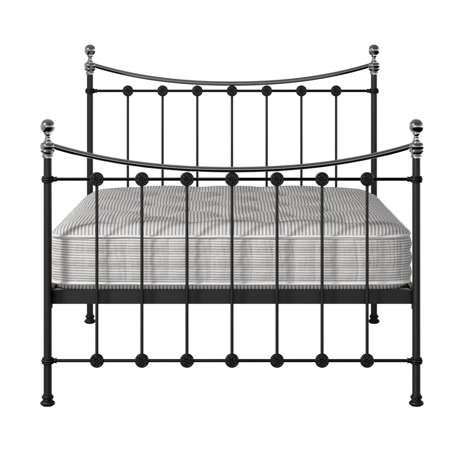 Carrick Chromo iron/metal bed in black with Juno mattress