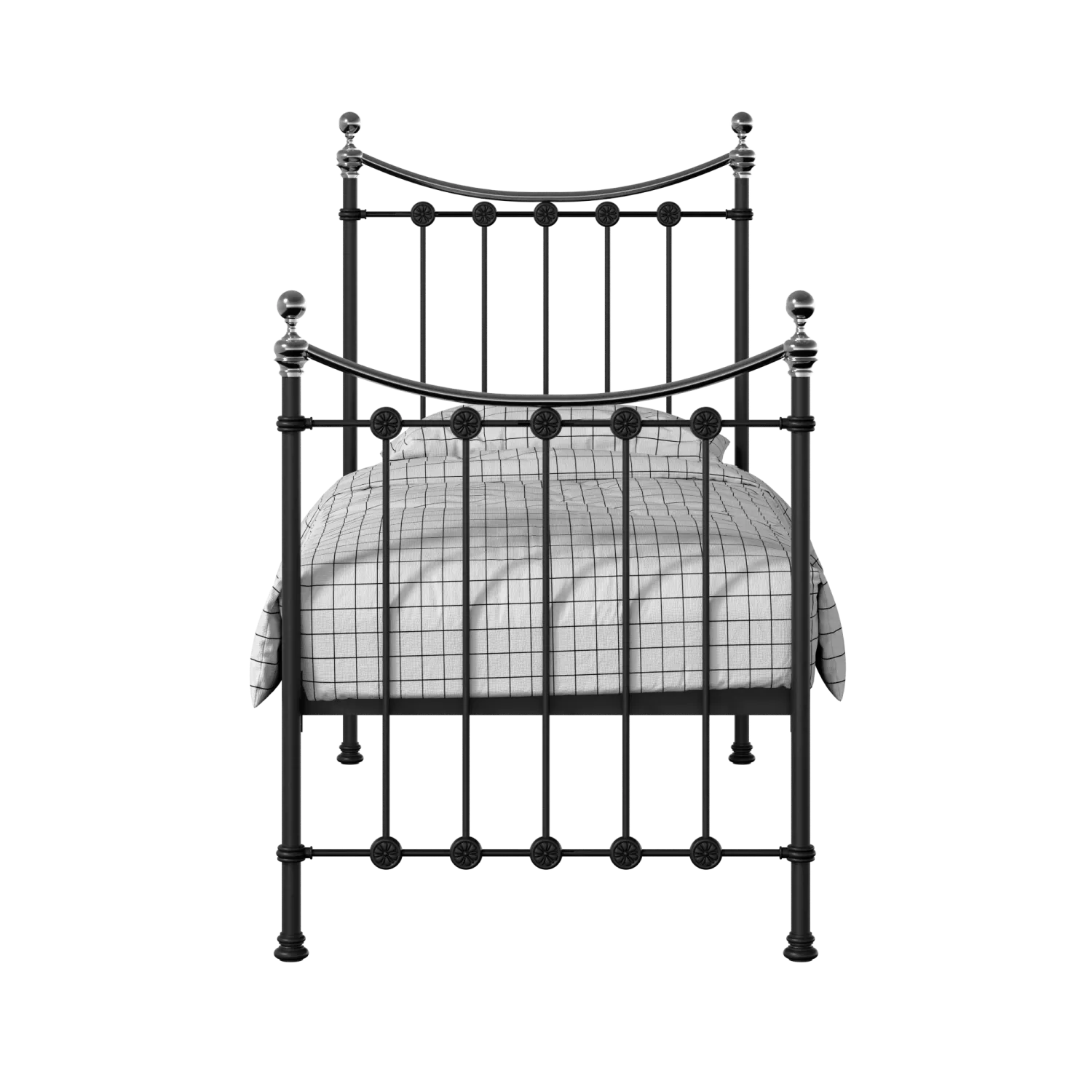 Carrick Chromo iron/metal single bed in black