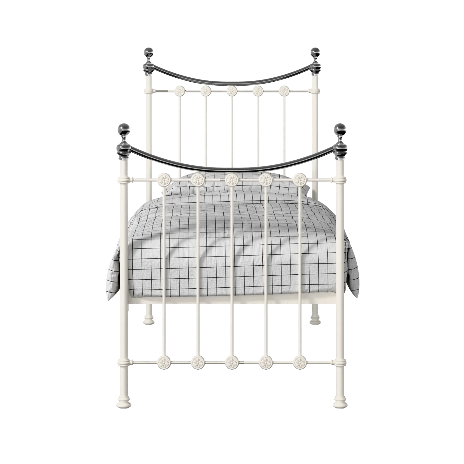 Carrick Chromo iron/metal single bed in ivory
