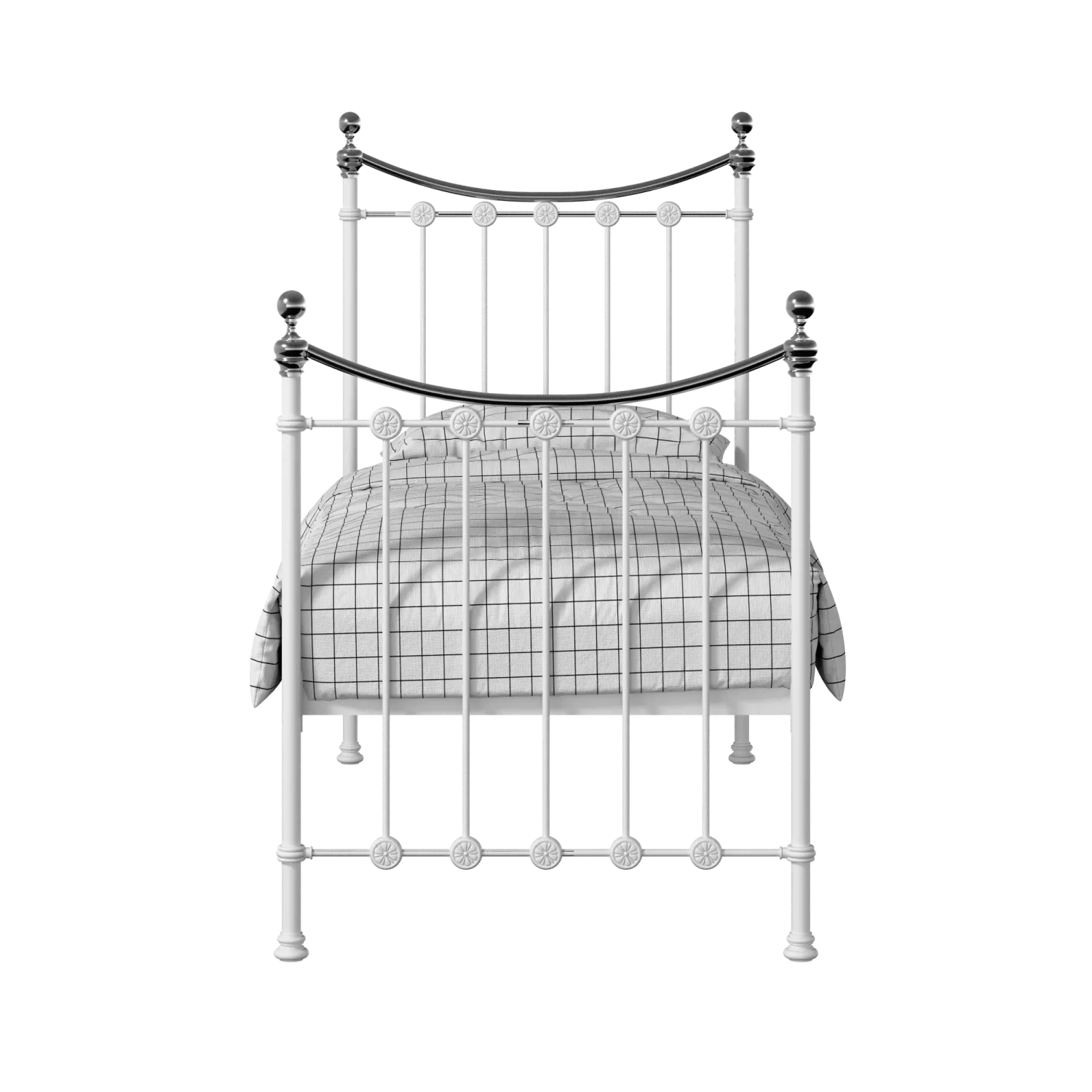 Carrick Chromo iron/metal single bed in white