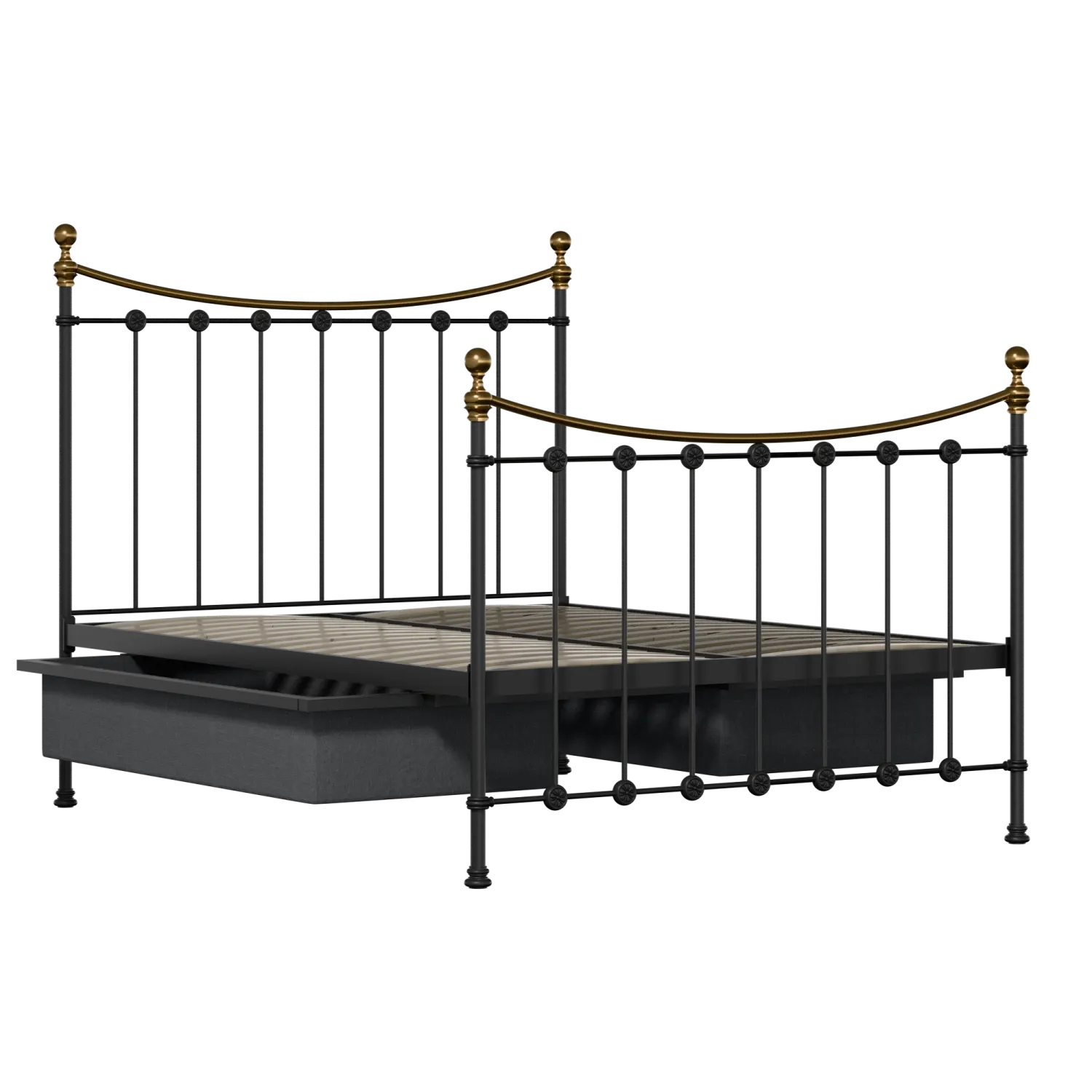 Carrick letto in metallo nero con cassetti