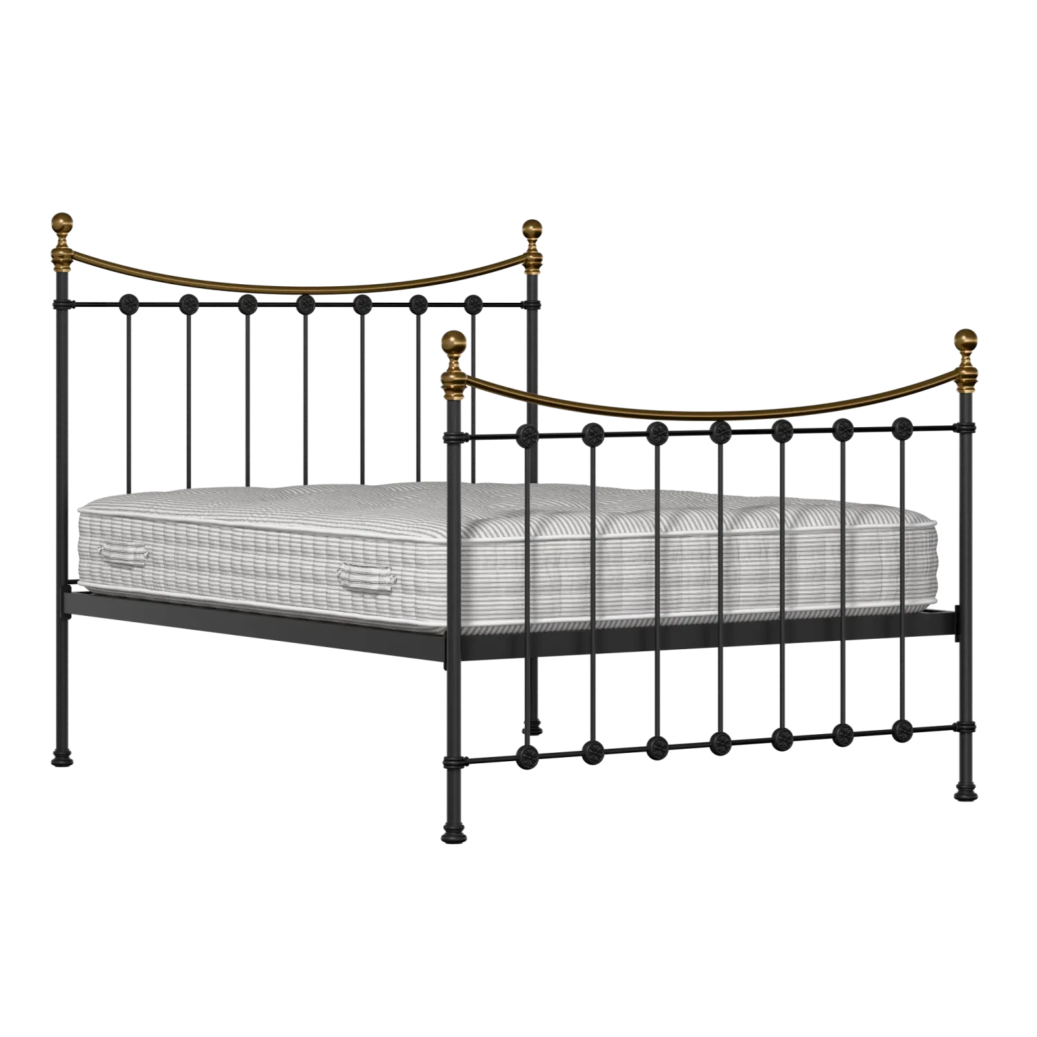 Carrick letto in ferro nero con materasso