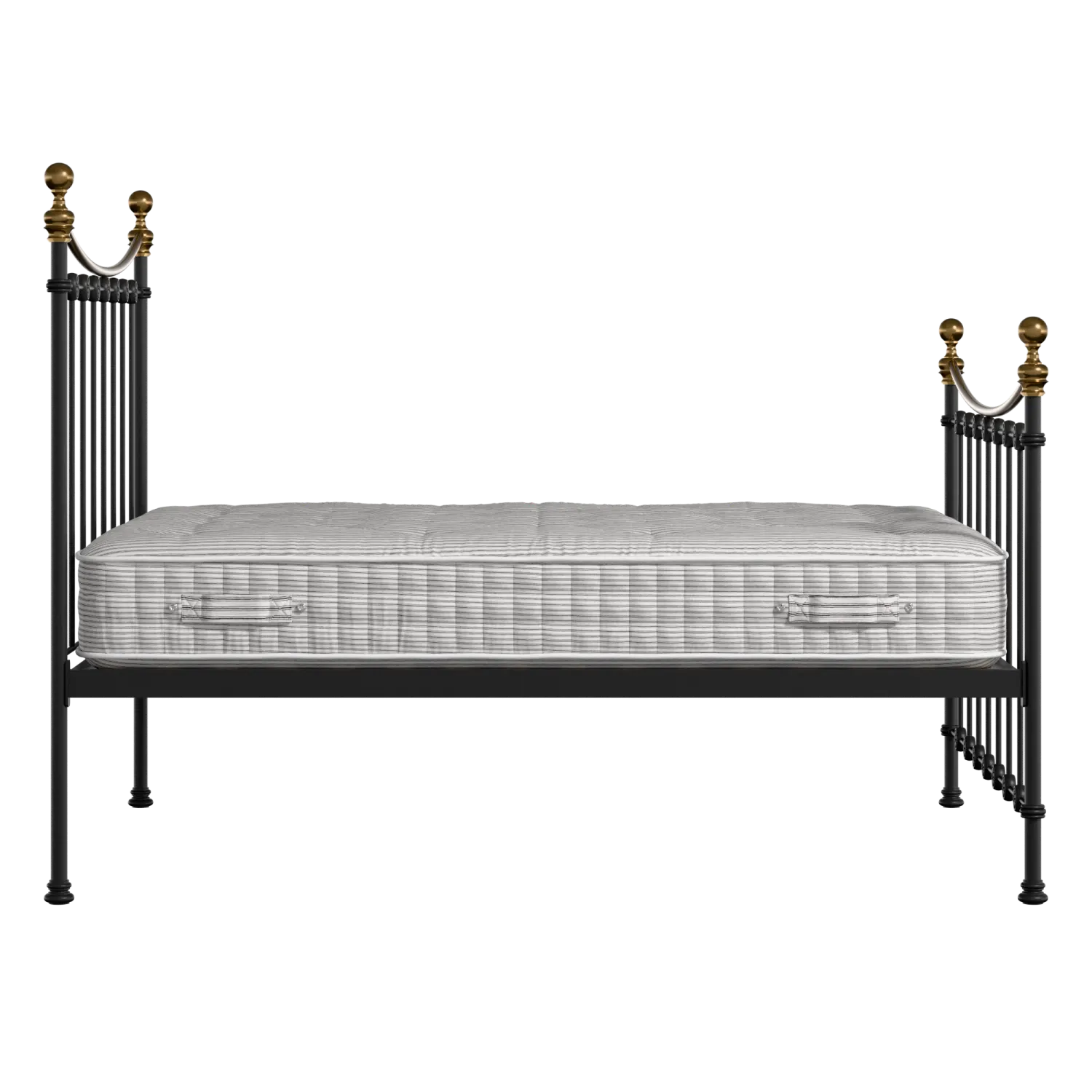 Carrick letto in ferro nero con materasso