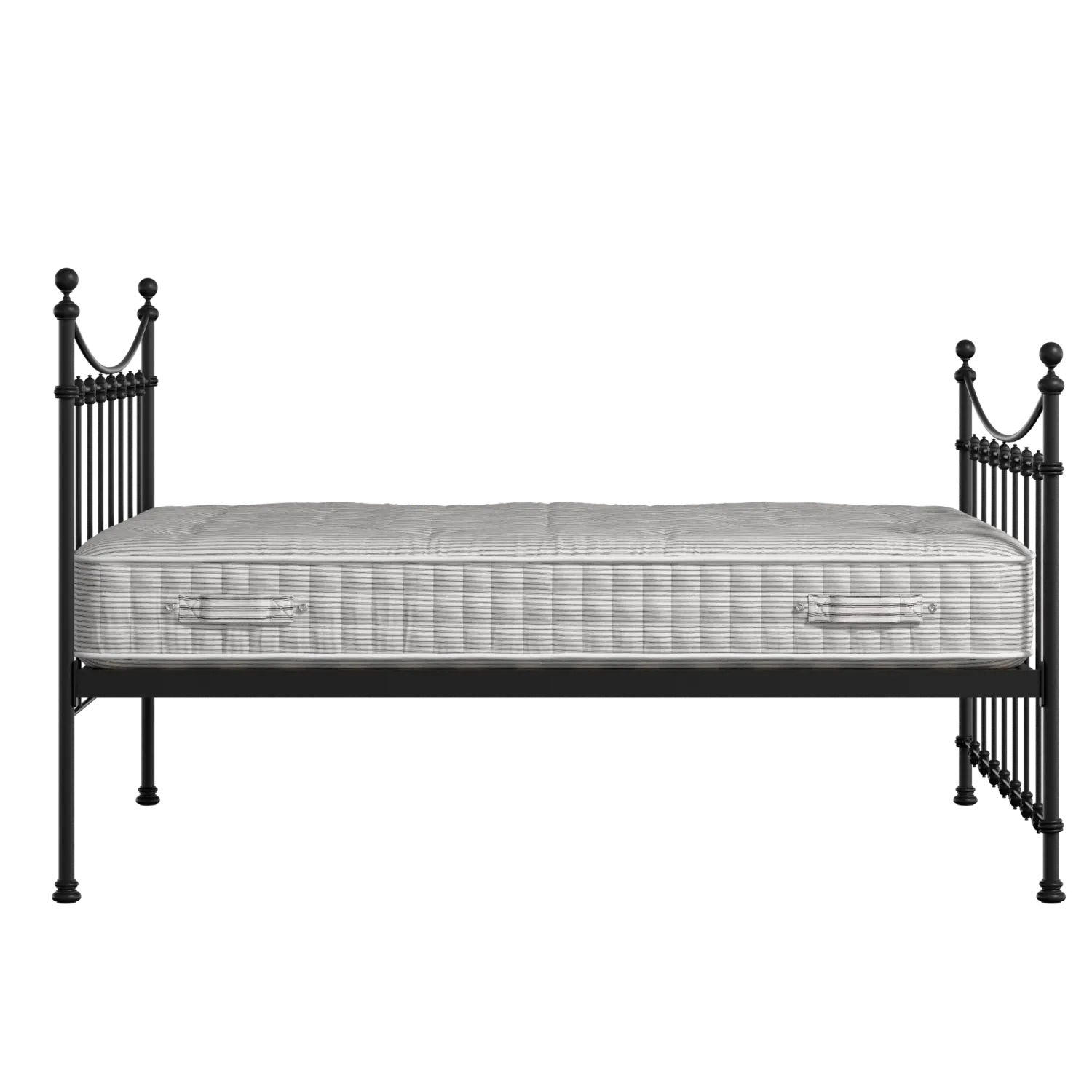 Chatsworth iron/metal bed in black with Juno mattress