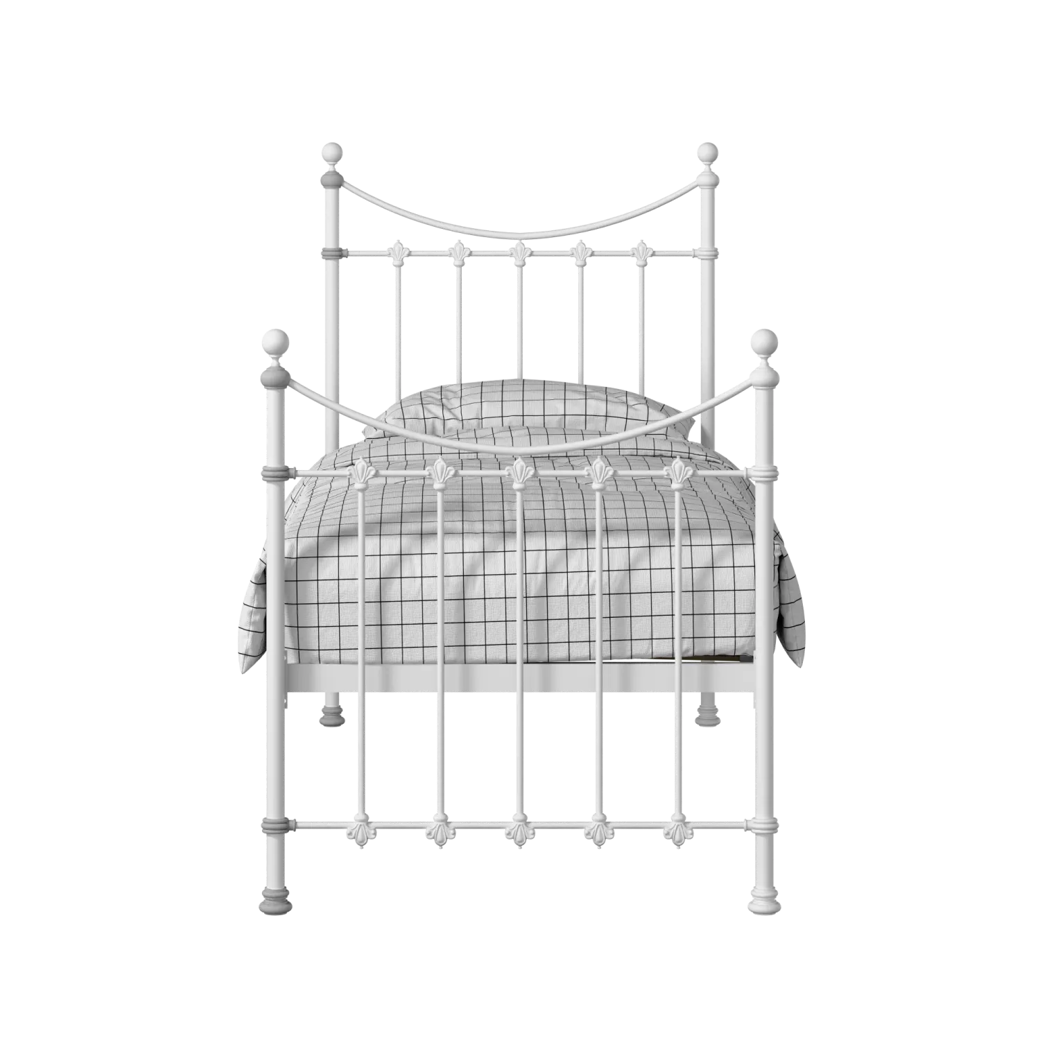 Chatsworth iron/metal single bed in white