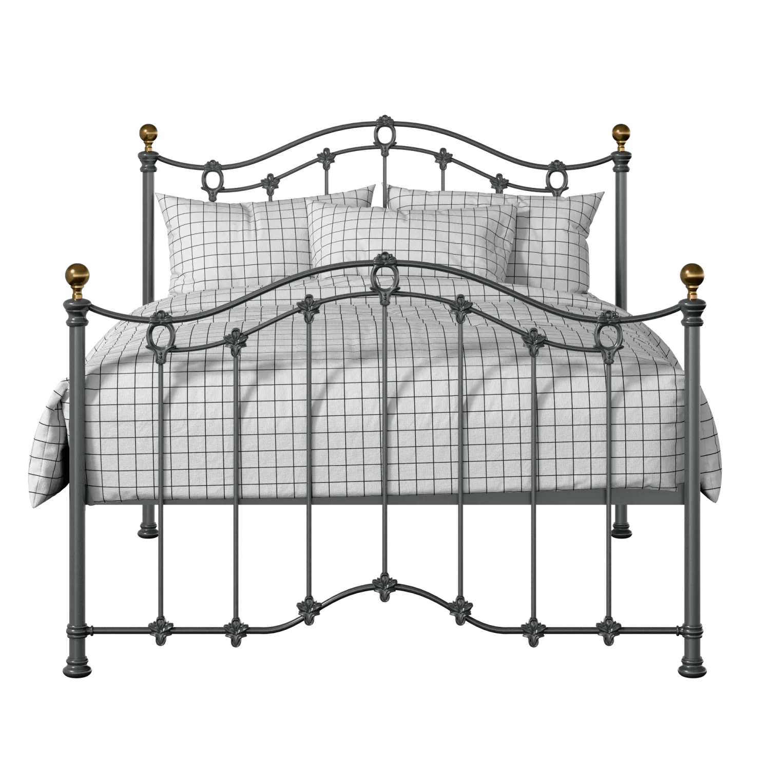 Clarina iron/metal bed in pewter