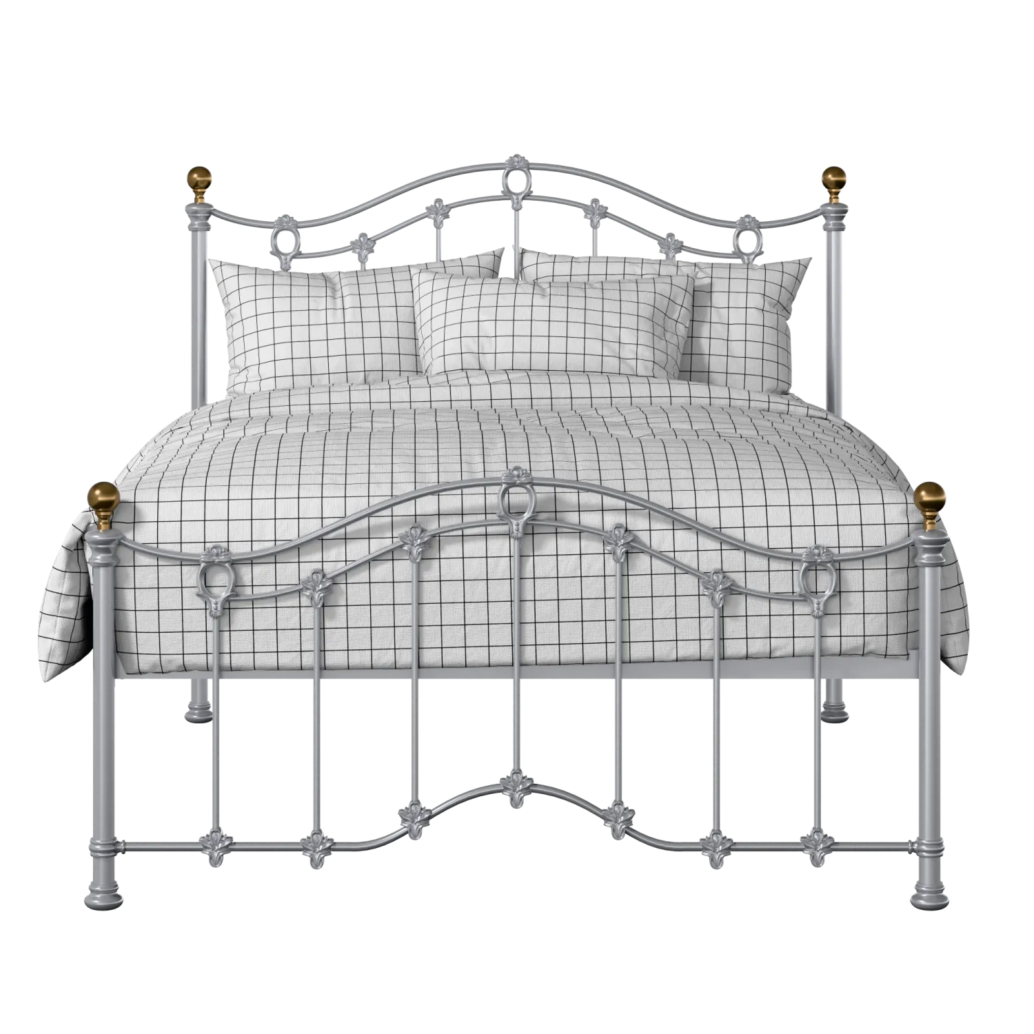 Clarina Low Footend iron/metal bed in silver