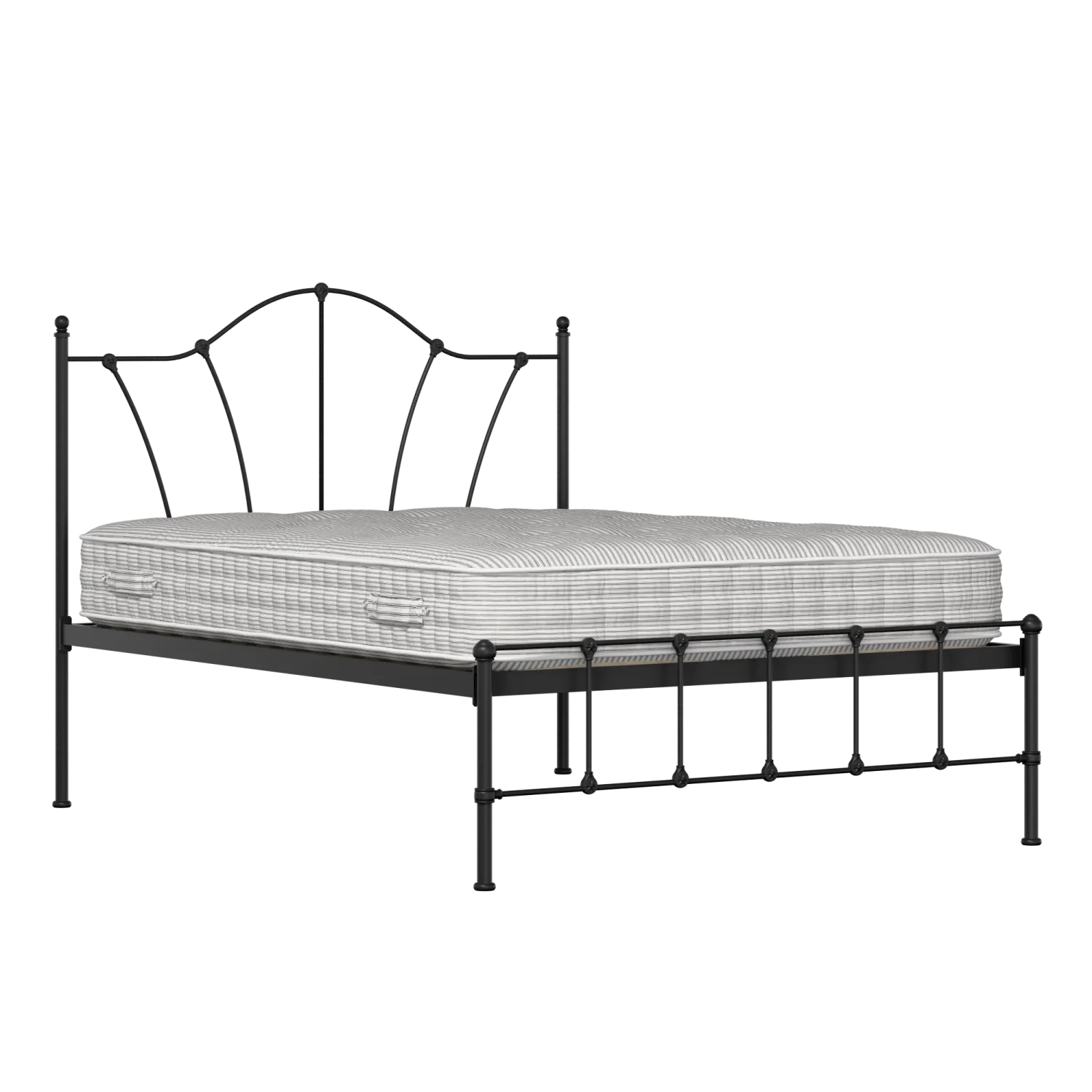 Claudia iron/metal bed in black with Juno mattress
