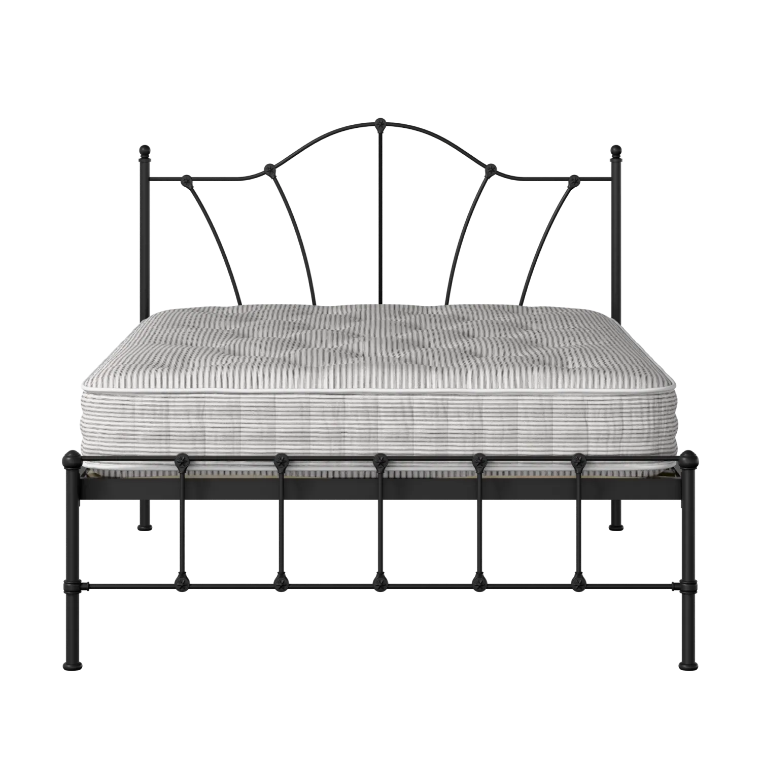 Claudia iron/metal bed in black with Juno mattress