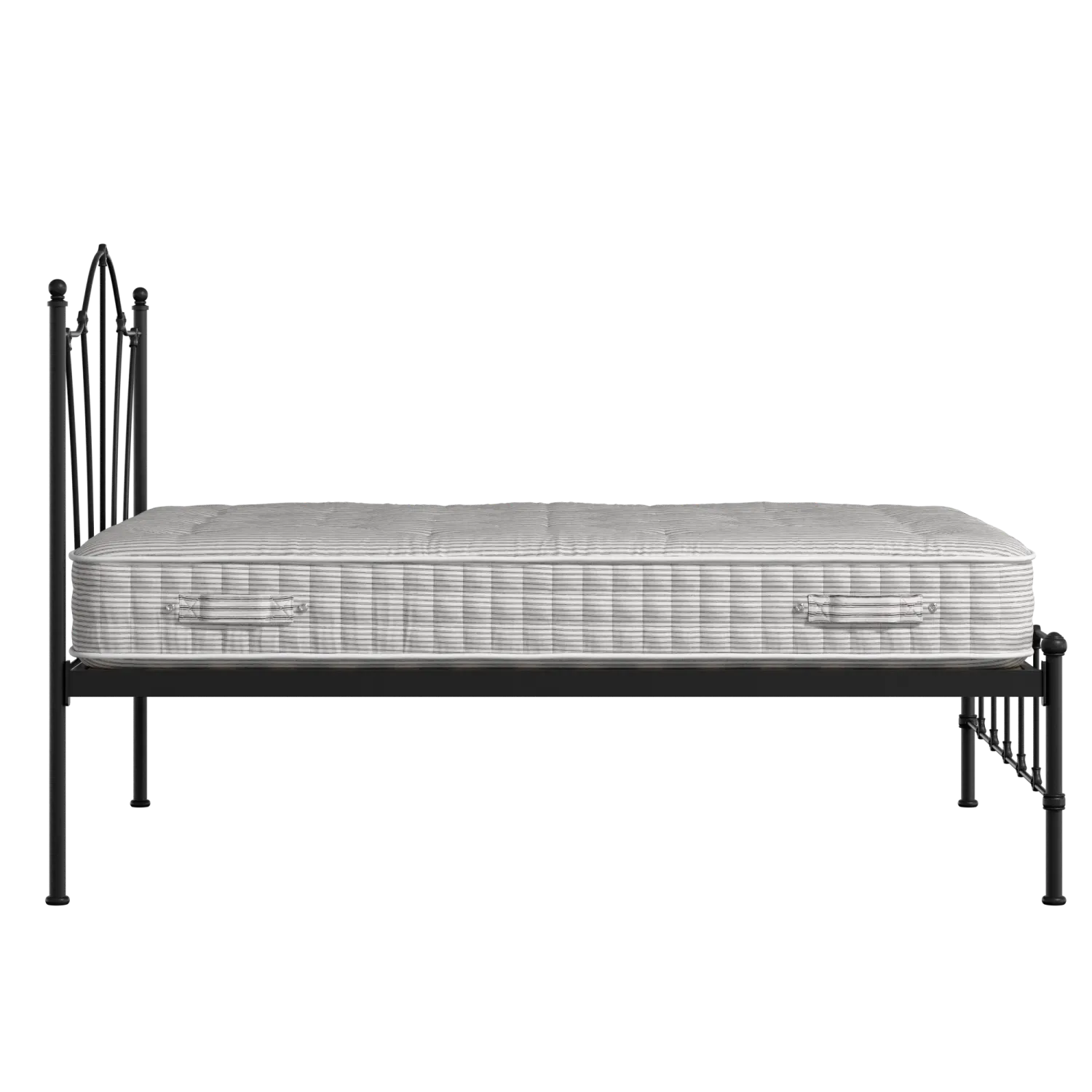 Claudia iron/metal bed in black with Juno mattress