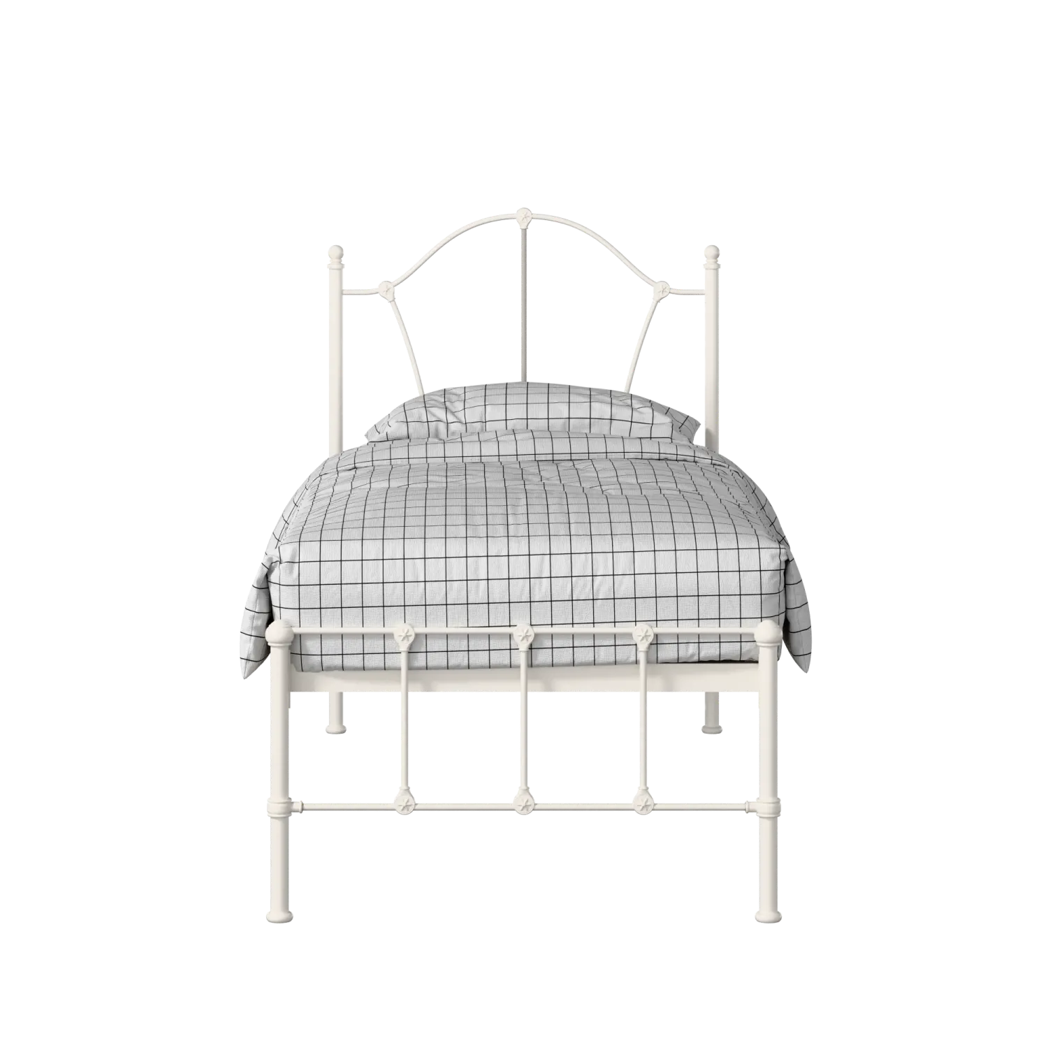 Claudia iron/metal single bed in ivory