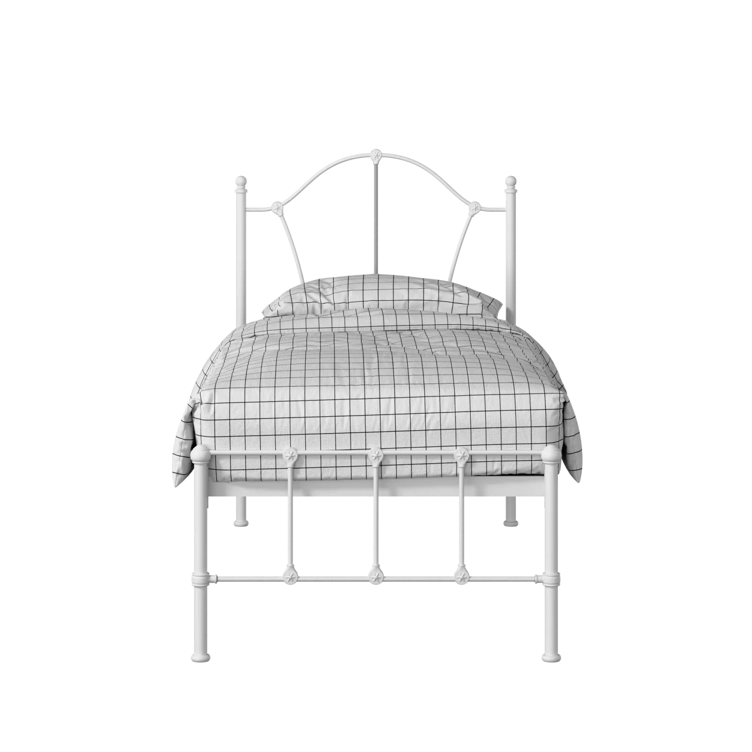 Claudia iron/metal single bed in white