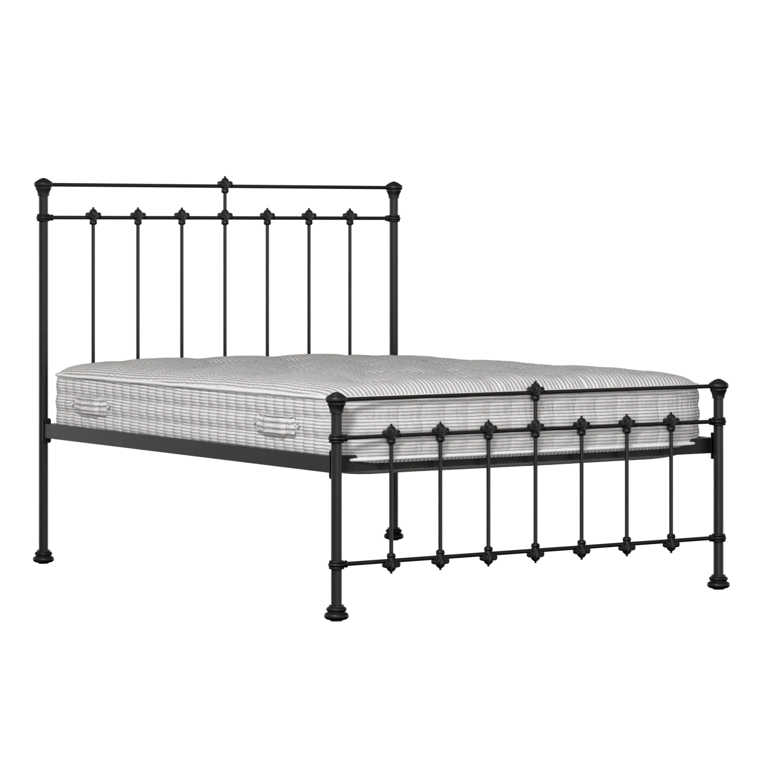 Edwardian iron/metal bed in black with Juno mattress