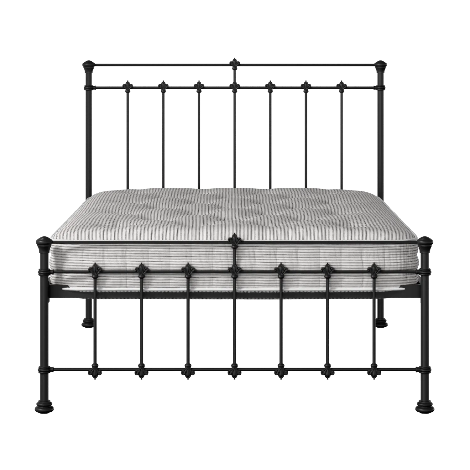 Edwardian iron/metal bed in black with Juno mattress