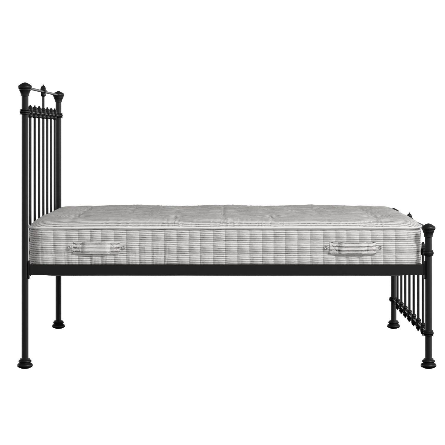 Edwardian iron/metal bed in black with Juno mattress